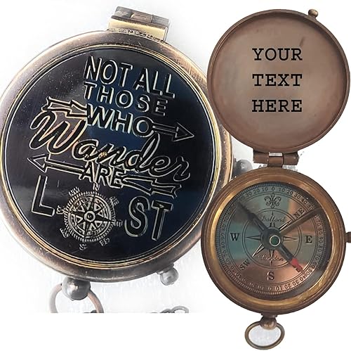 Regalo inspirador personalizado  Brújula grabada cita de aliento de agradecimiento  Not All Those Who Wander are Lost  Regalos de graduación