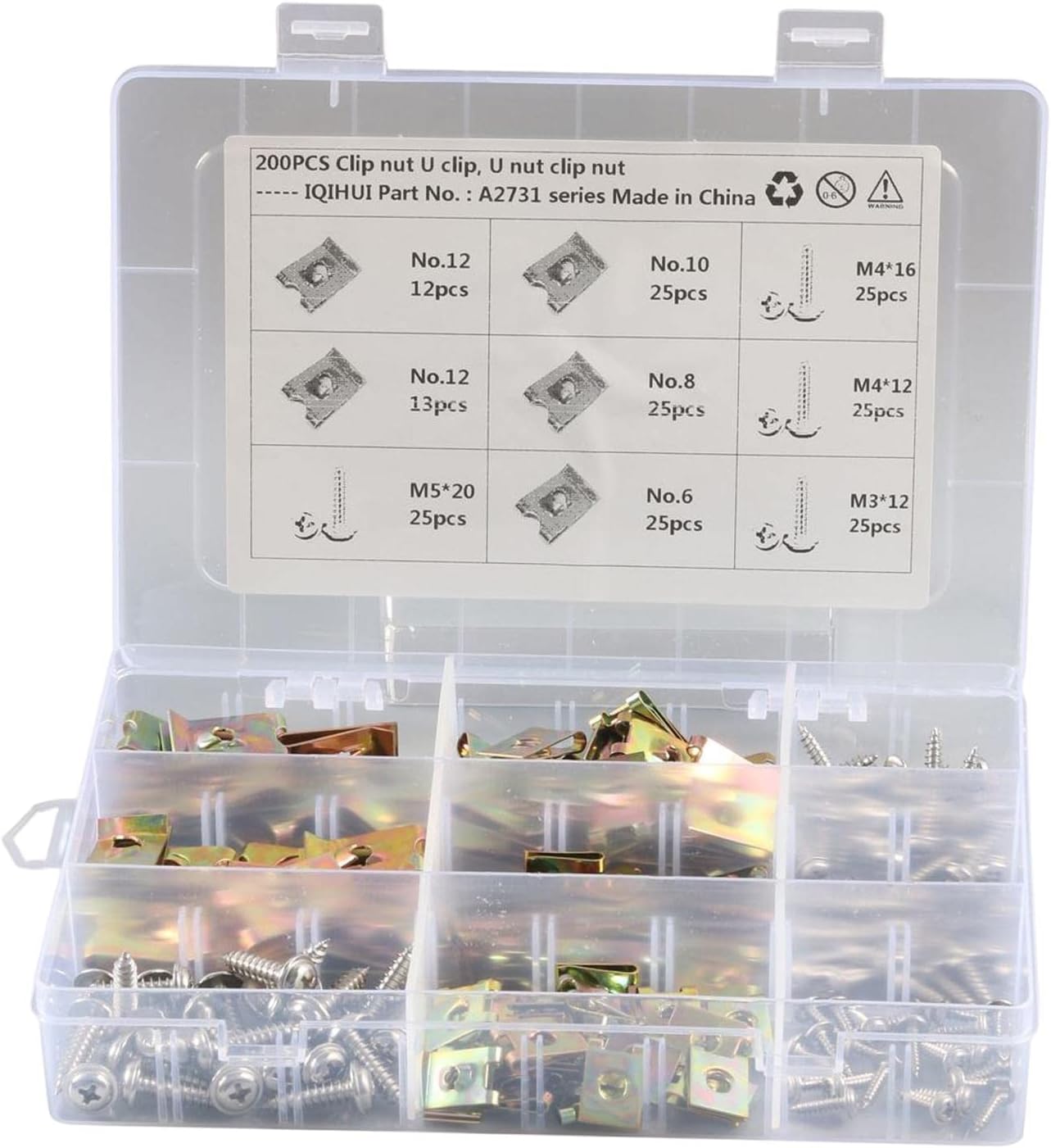 Clip Nut and Screws Assortment Kit Auto Car Clip Fastener with Screws Set Automotive Nut Screw Clip for Car Spare Parts Durable