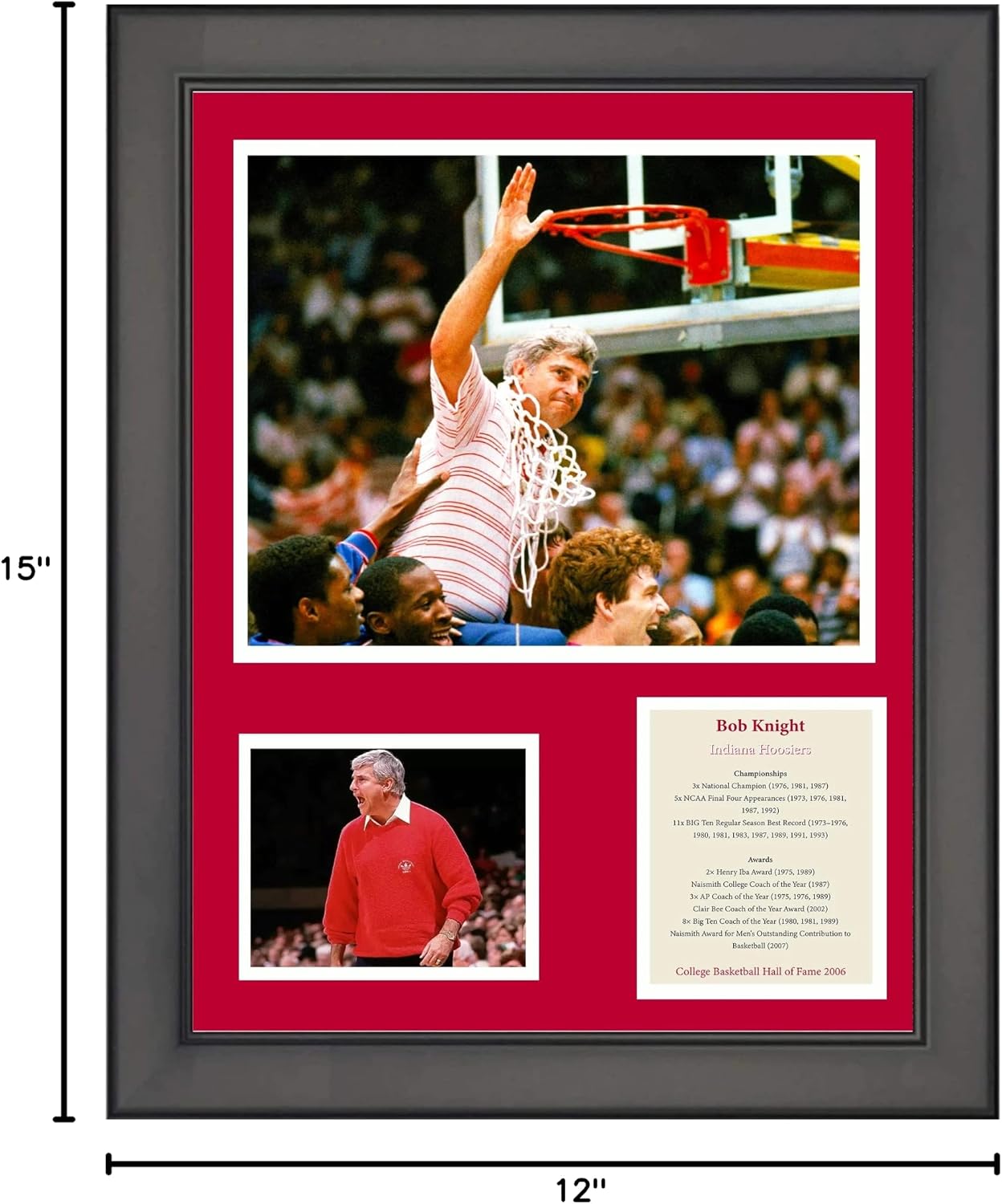 Framed Bob Knight Hall of Fame Indiana Hoosiers NCAA College Basketball 11"x14" Three Photo Collage