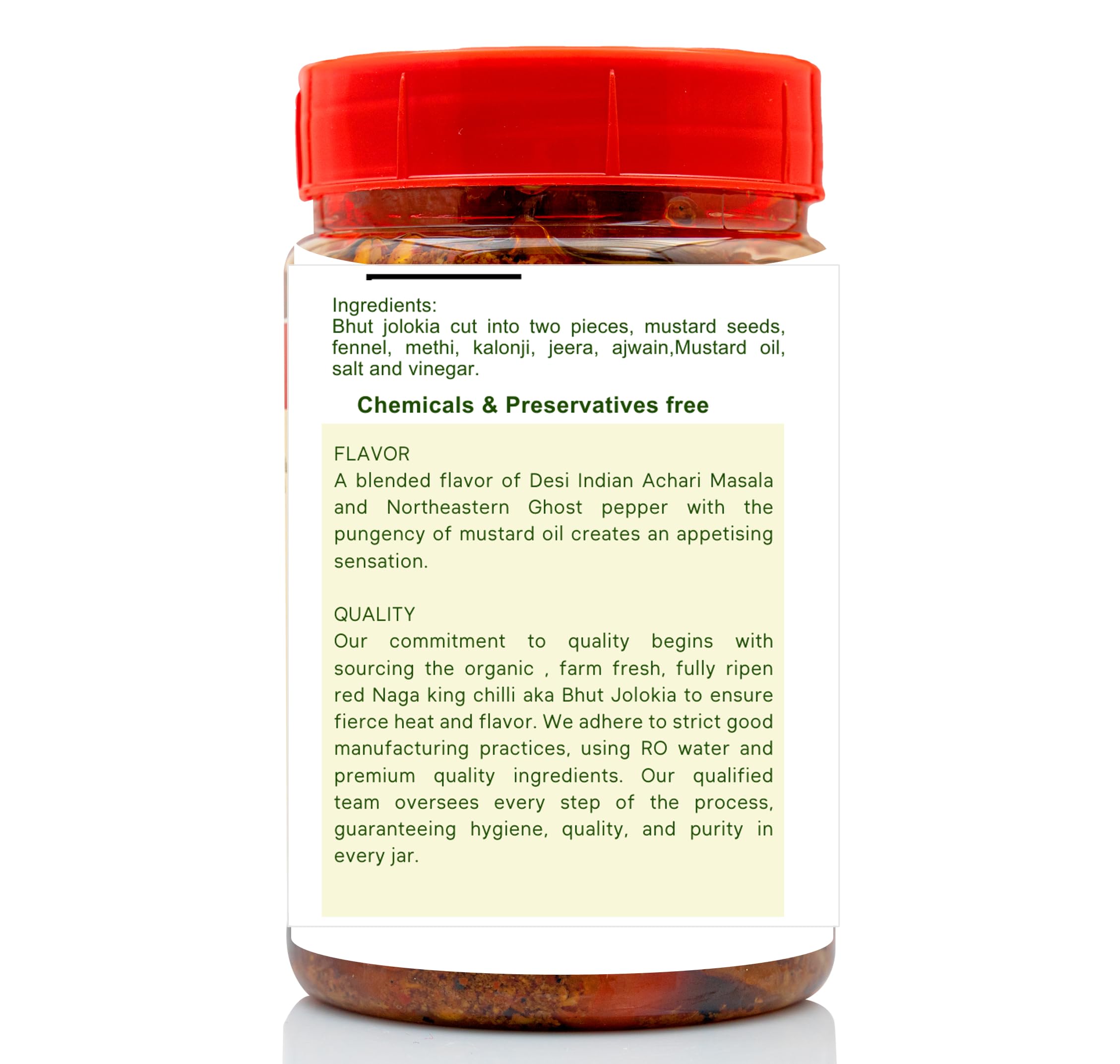 Burung Bhut Jolokia Pickle, 240g, Pure Veg - Image 2 thumbnail