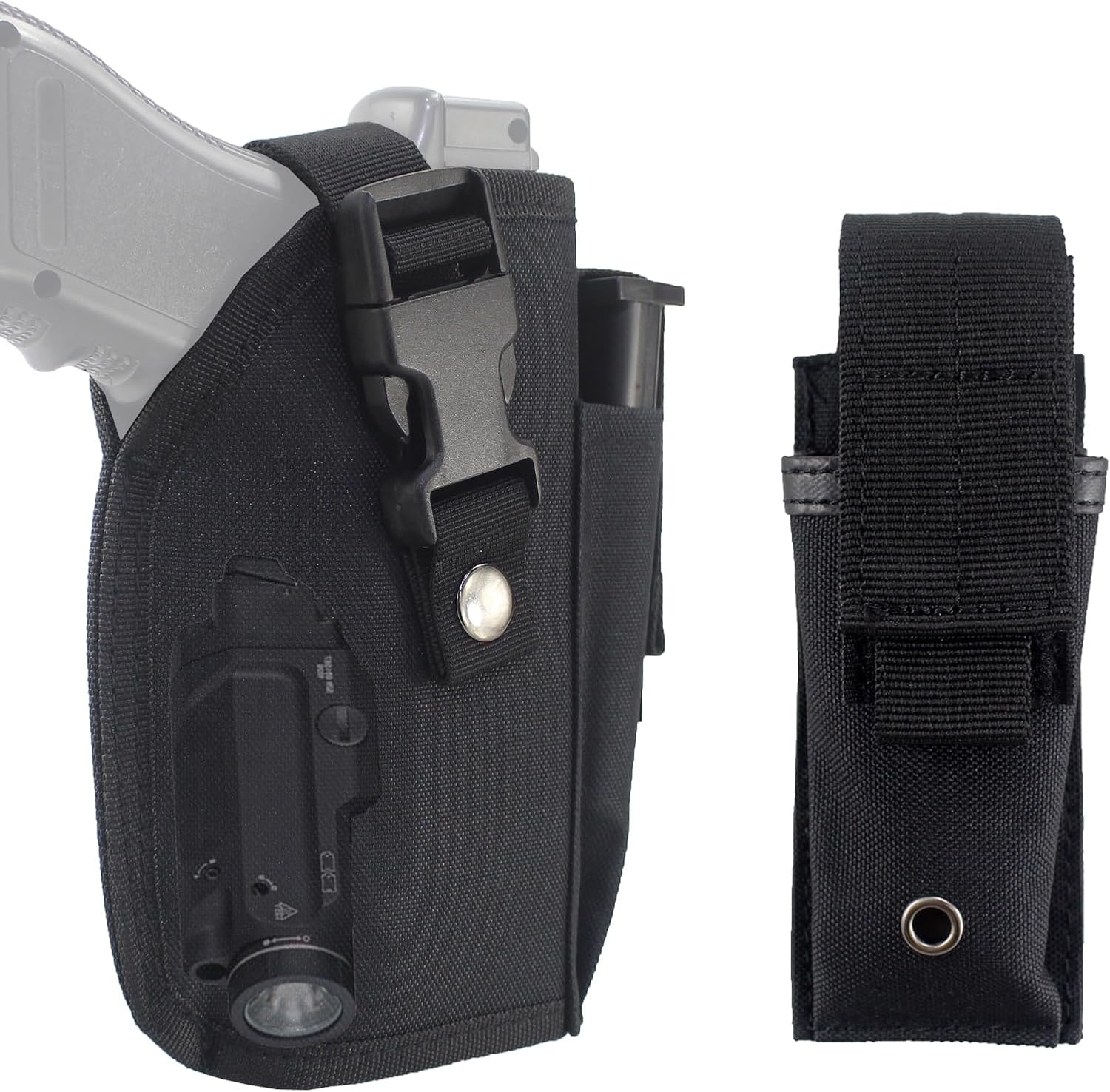 Depring Tactical Belt Holster with Mag Pouch and Single Molle Mag Pouch
