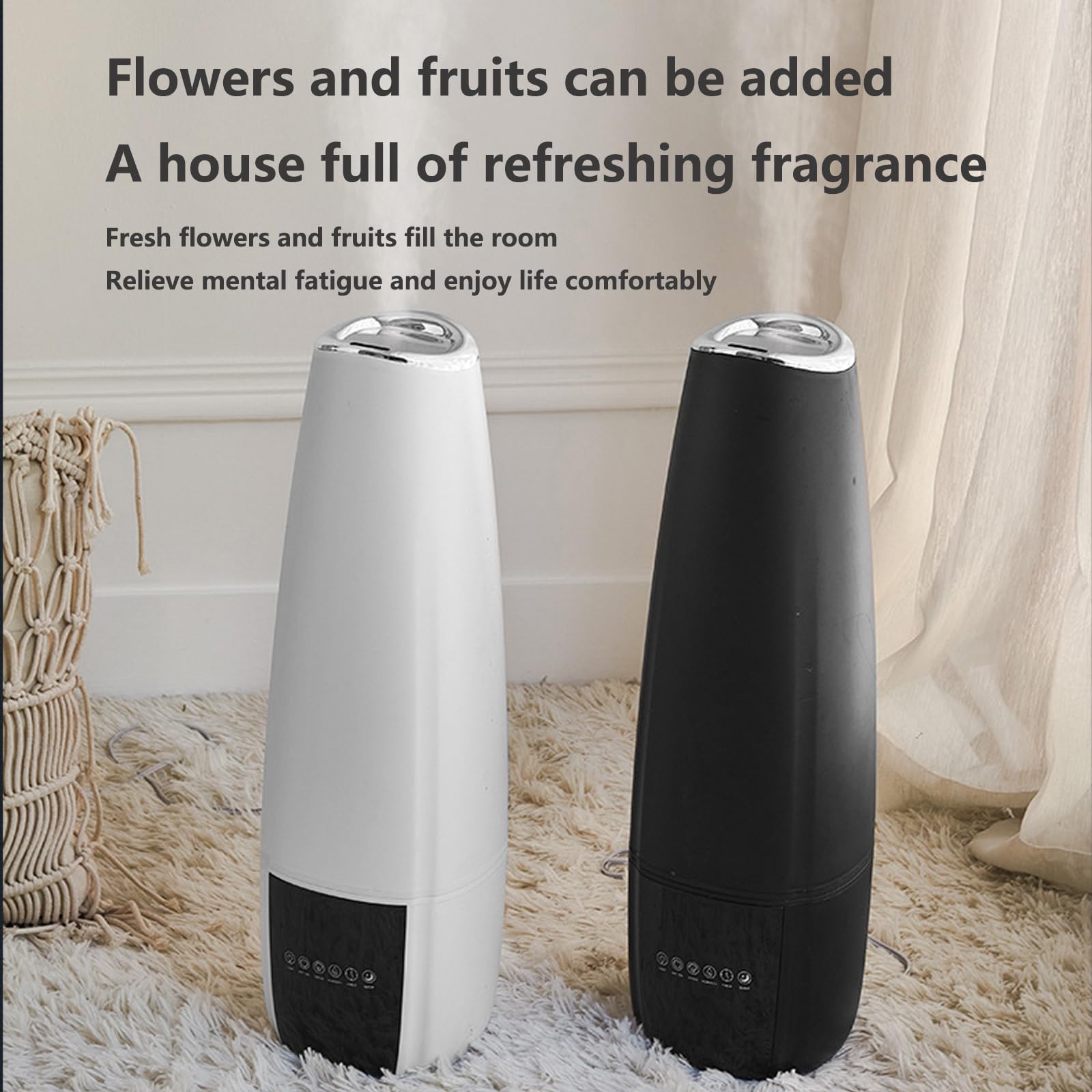 Mobigon Humidifiers for Bedroom Large Room - Smart 6.5L Air Humidifier Large Room with Essential Oil Diffuser, Top Fill Cool Mist Humidifier for Home Bedroom Baby Nursery Whole House Office (Black)