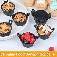 Vista 6 de Koluti Juego de 12 Tazas de Silicona Reutilizables para Hornear, Molde Antiadherente para Muffins y Cupcakes con Doble Asa, Sin BPA, Mini Forros