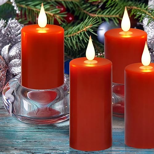 Miniatura 4 de Velas LED sin llama, funciona con pilas, mecha 3D con control remoto de 10 botones de teclas, temporizador de 24 horas, juego de 9 pilares