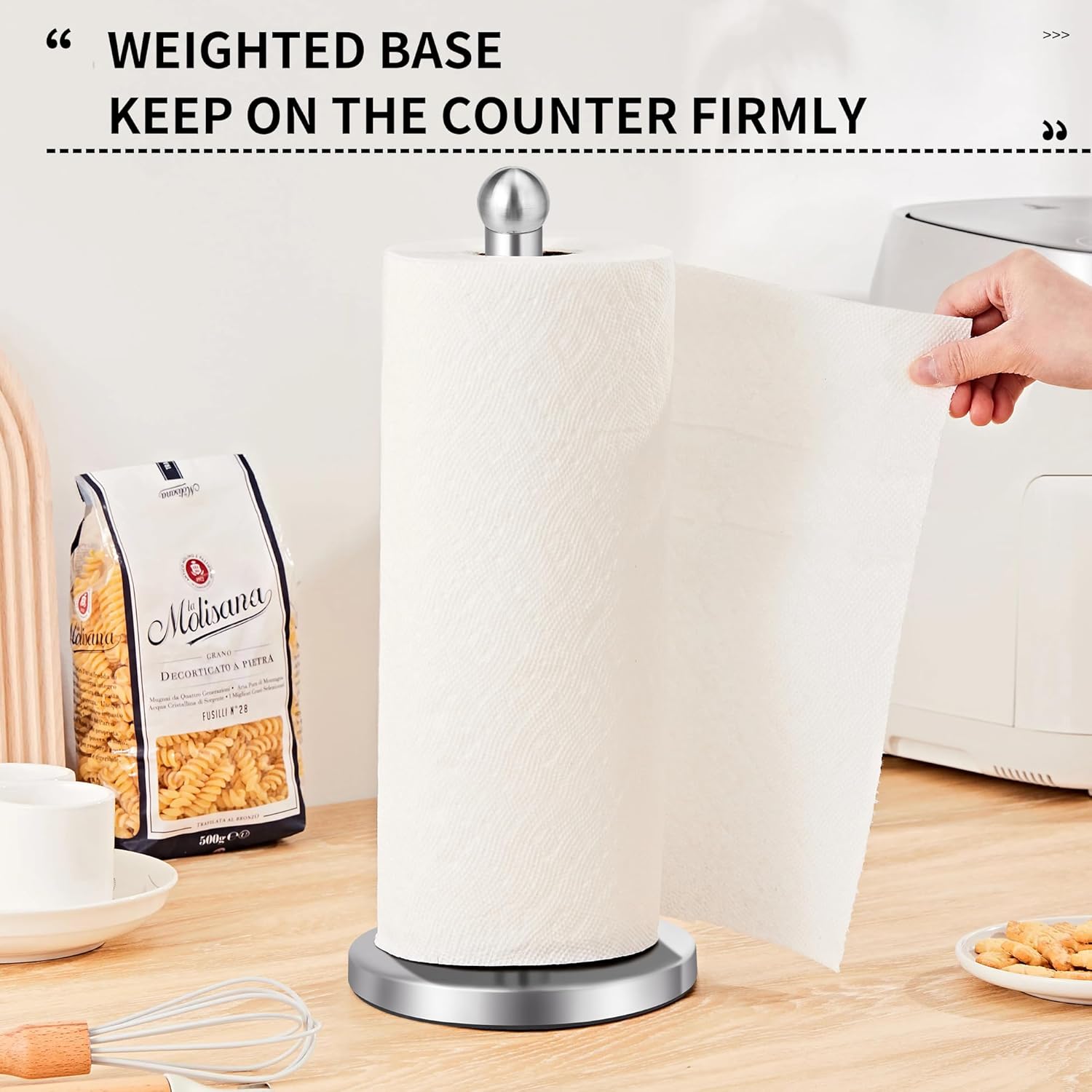 Kaishun Paper Towel Holder Countertop with Weighted Base for Standard Rolls