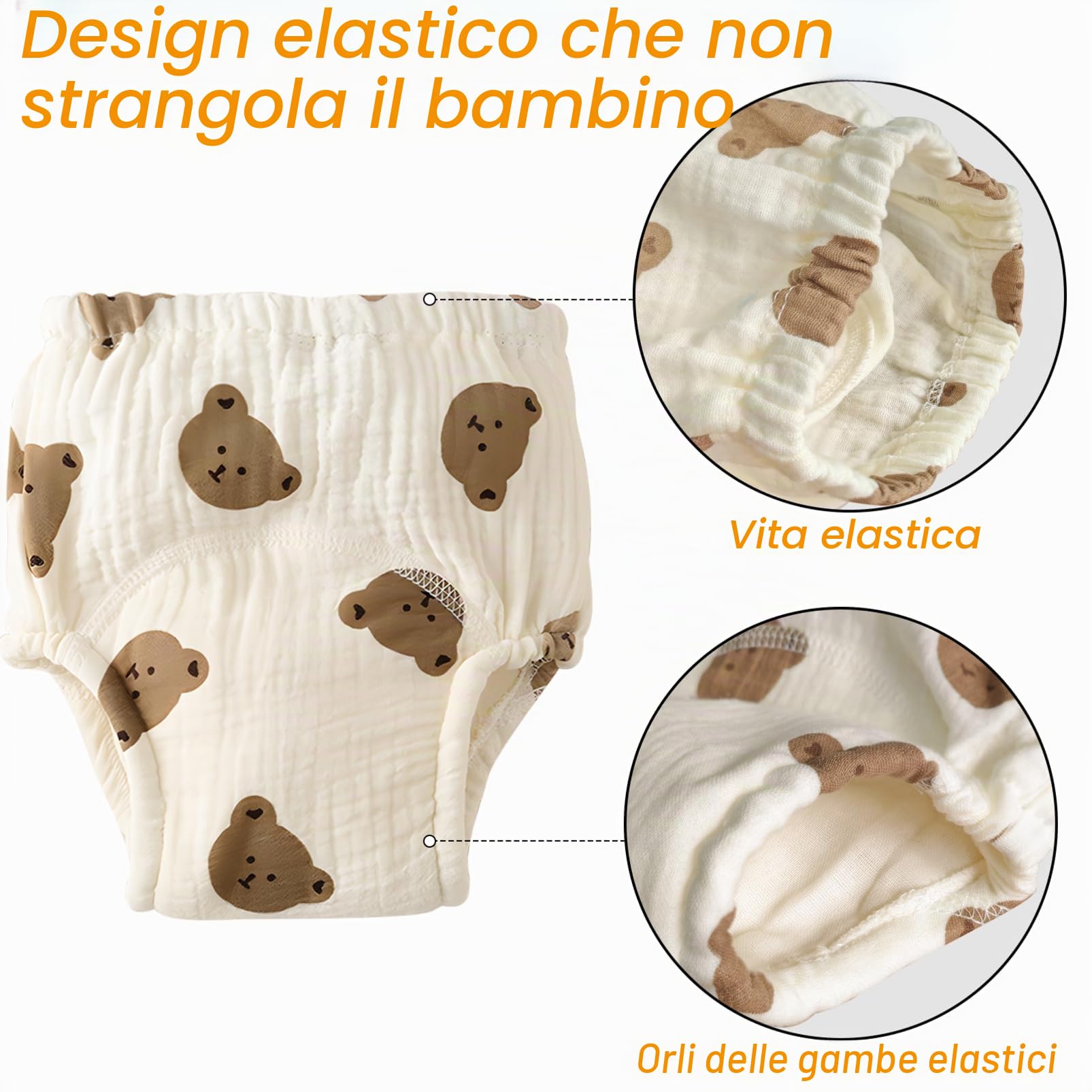 Pannolini Riutilizzabili in Tessuto Lavabili 4 Pezzi M 5-9 kg per Bambini
