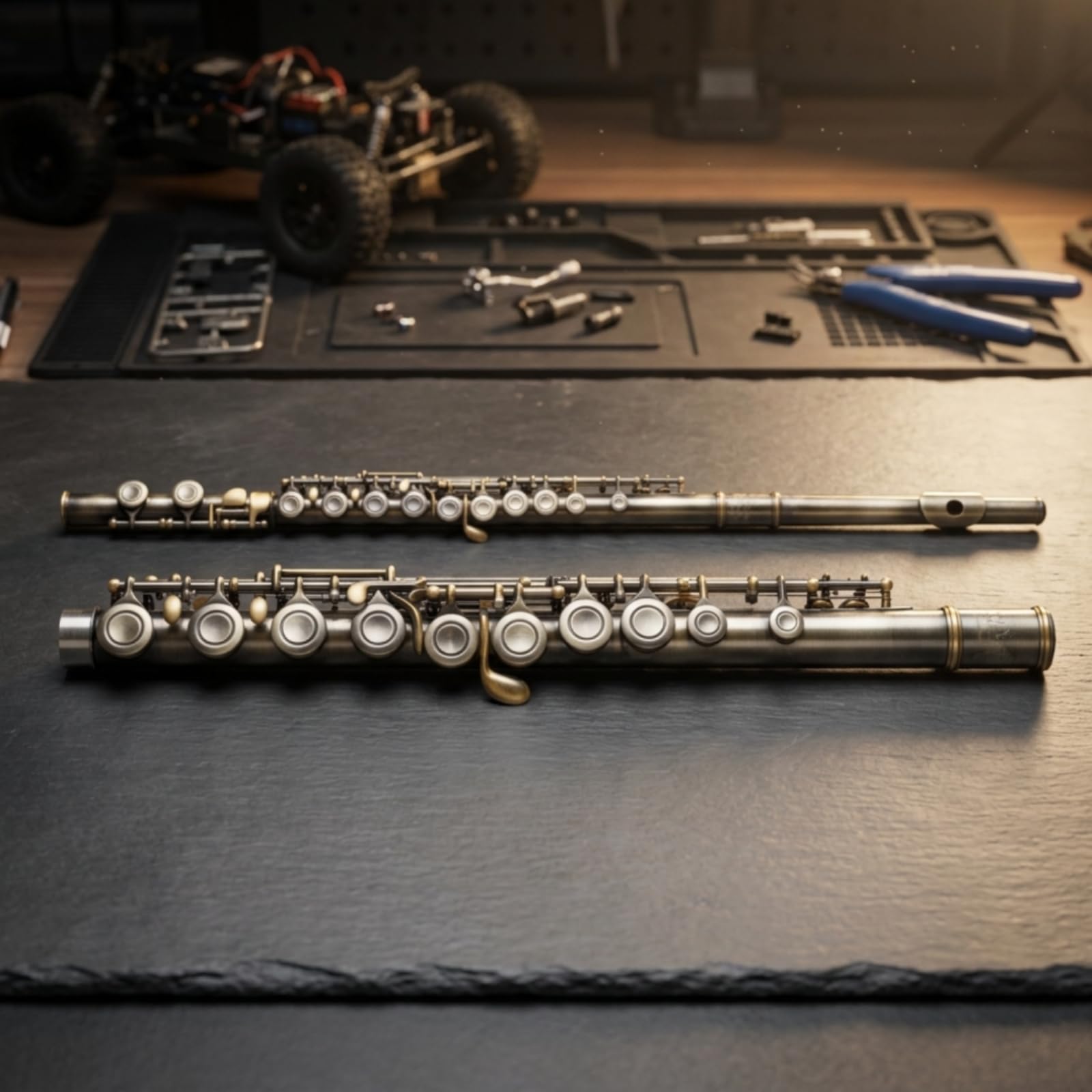 Flauto Traverso Flute Traverso Flauto a Fiato Strumento a Fiato con Testata Dritta Controllo Respiro Costante Corpo Cilindrico in Ottone Finitura