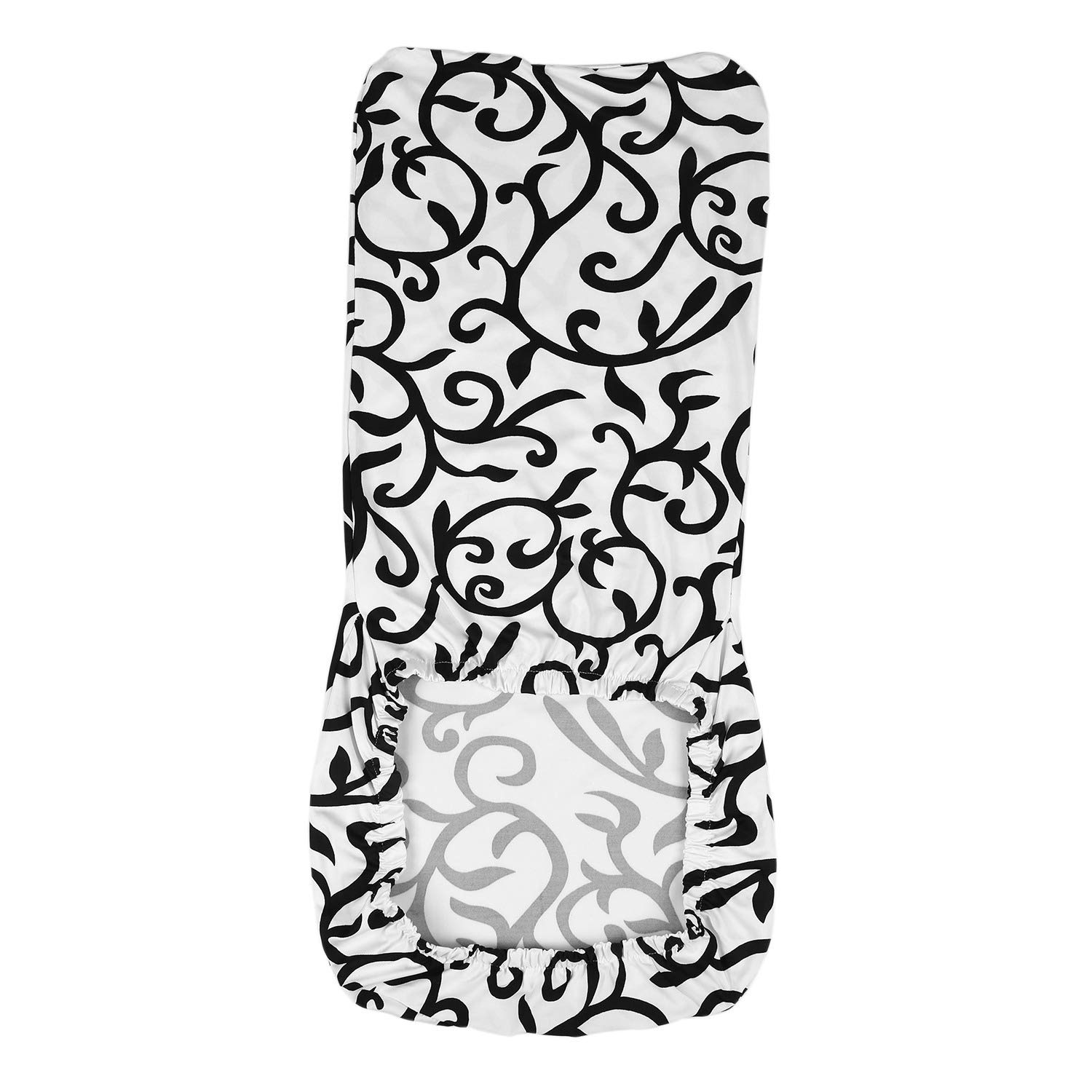 CTRLZS Stretchy Dining Chair Cover Short Chair Covers Washable Protector Seat Slipcover For Wedding Party Restaurant Banquet Home Decor (White + Black)