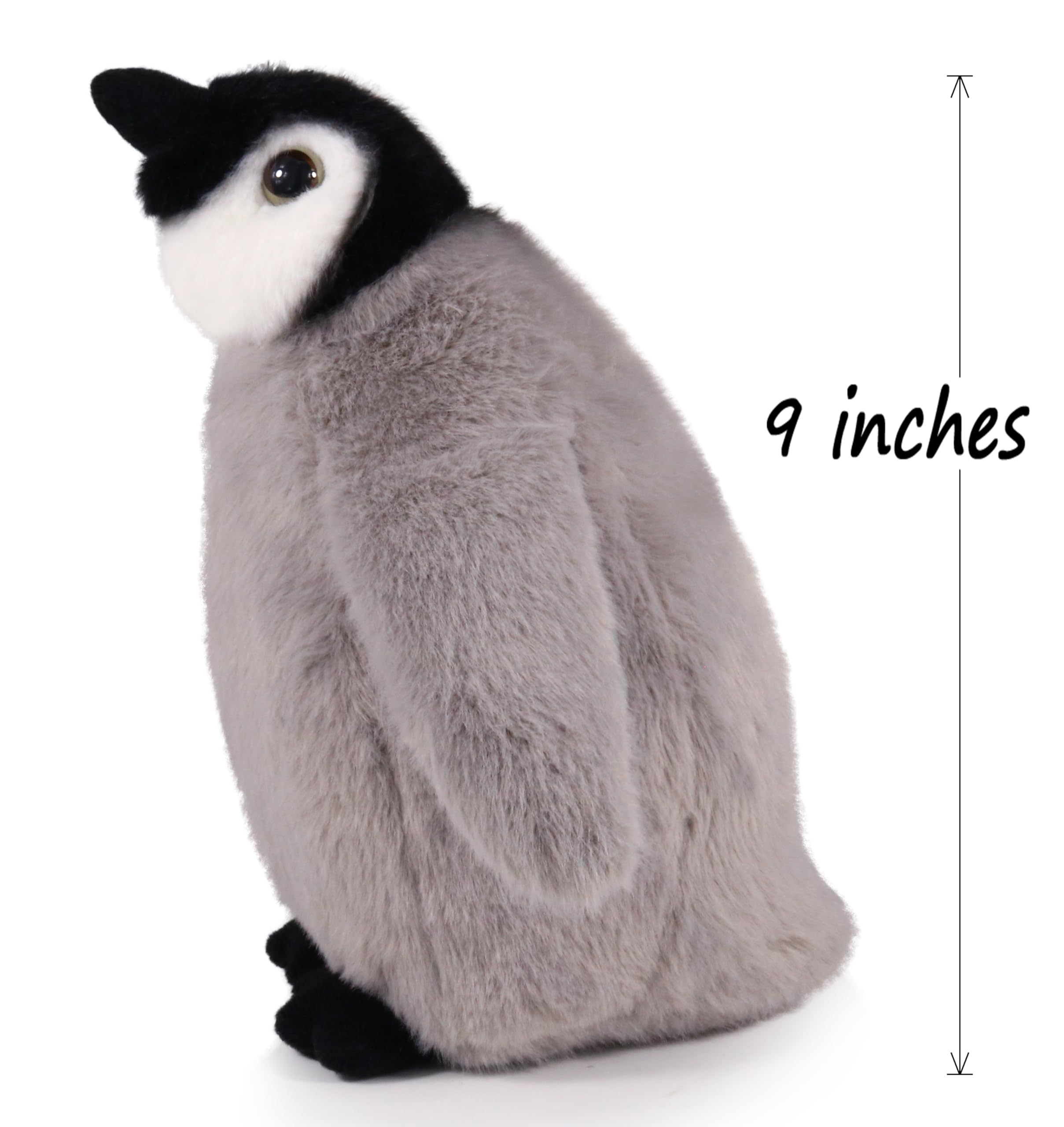 ICE KING BEAR Baby Emperor Penguin Stuffed Animal Plush Soft Toy 22cm, Gray, 9" - Image 2