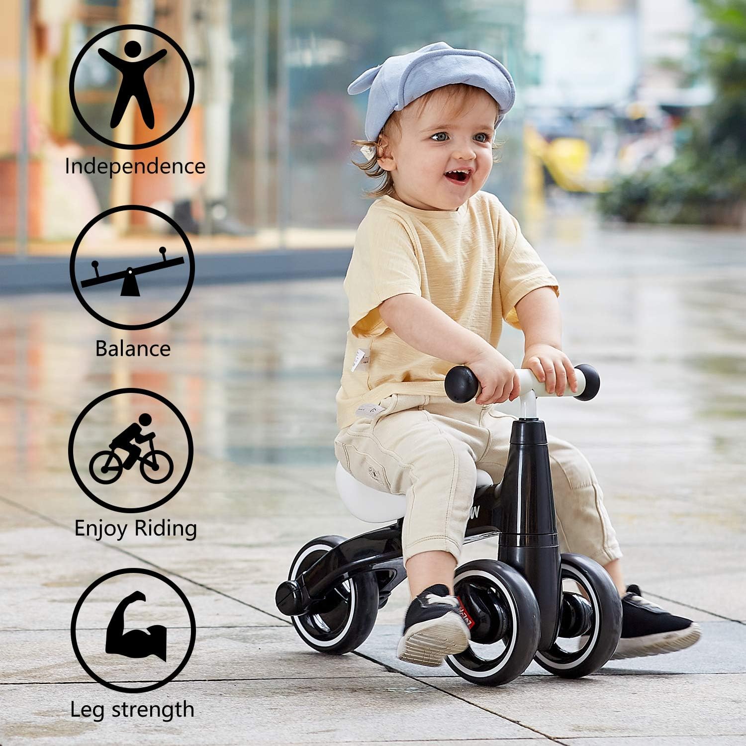 LOL-FUN Baby Balance Bike Toys for 1 Year Old Boy and Girl Gifts One Year Old Birthday, Baby Toys 12-18 Months Toddler Balance Bike