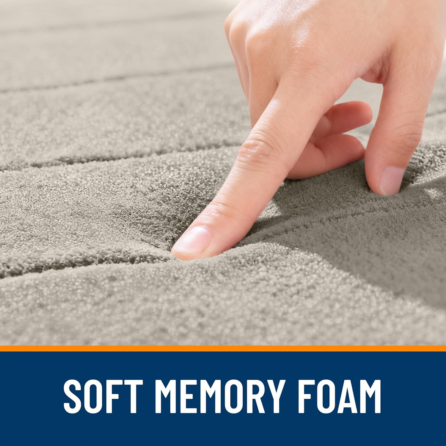 OLANLY Memory Foam Bath Mat 59x35, Super Soft Absorbent Bathroom Rugs, Quick Dry, Machine Washable Shower Floor Rugs, Bathmat Carpet, Bathroom Home Decor Accessories, Warm Taupe