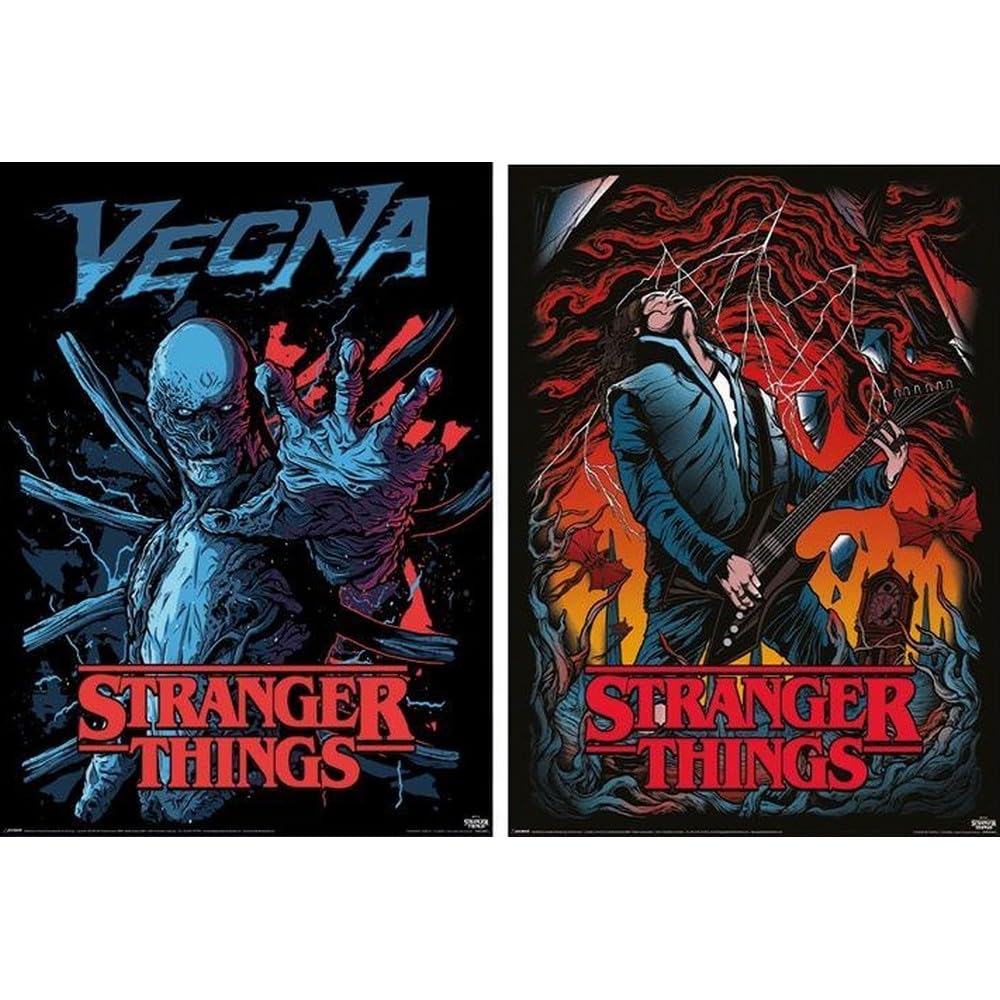 Pyramid Multicoloured Stranger Things Eddie Vecna Poster Set In Box