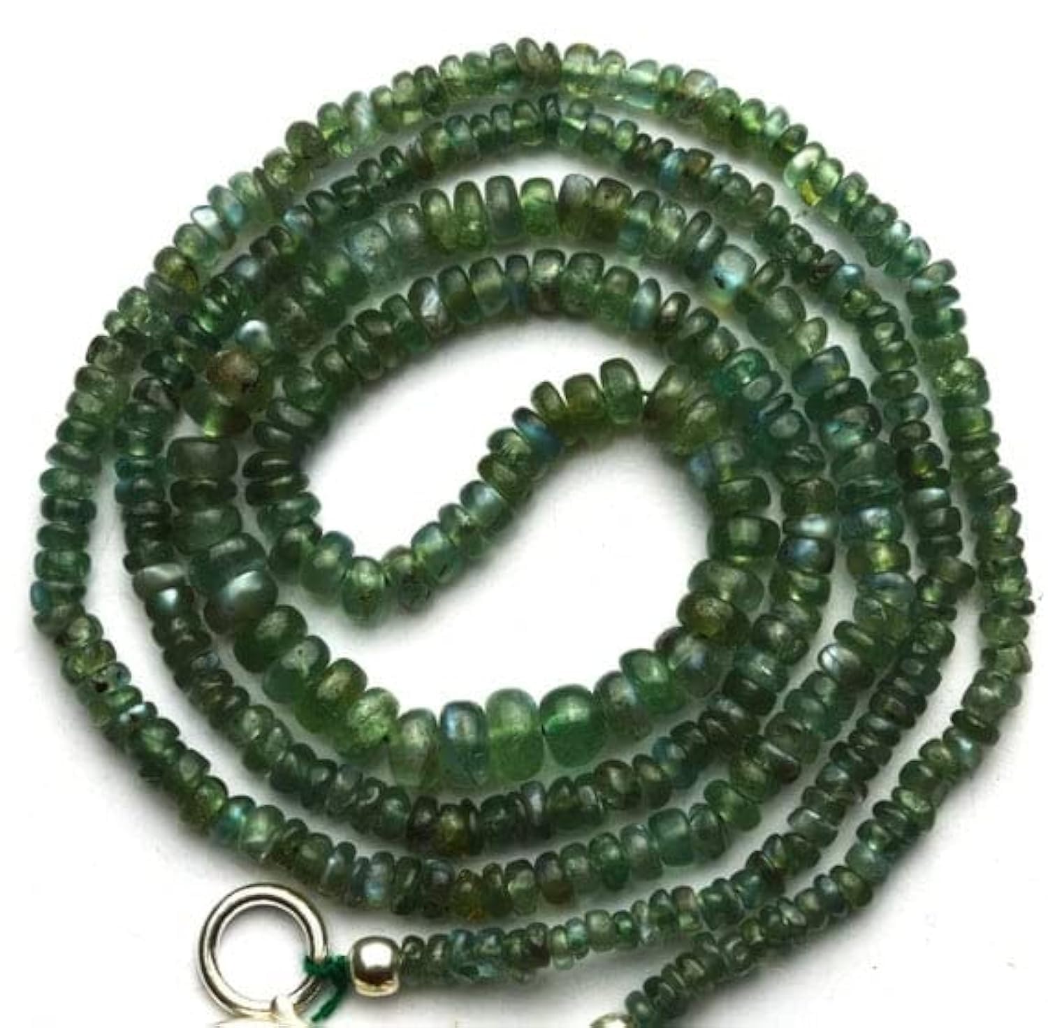 Collier alexandrite naturelle perles rondelles chrysobéryl véritable 2.5-4MM
