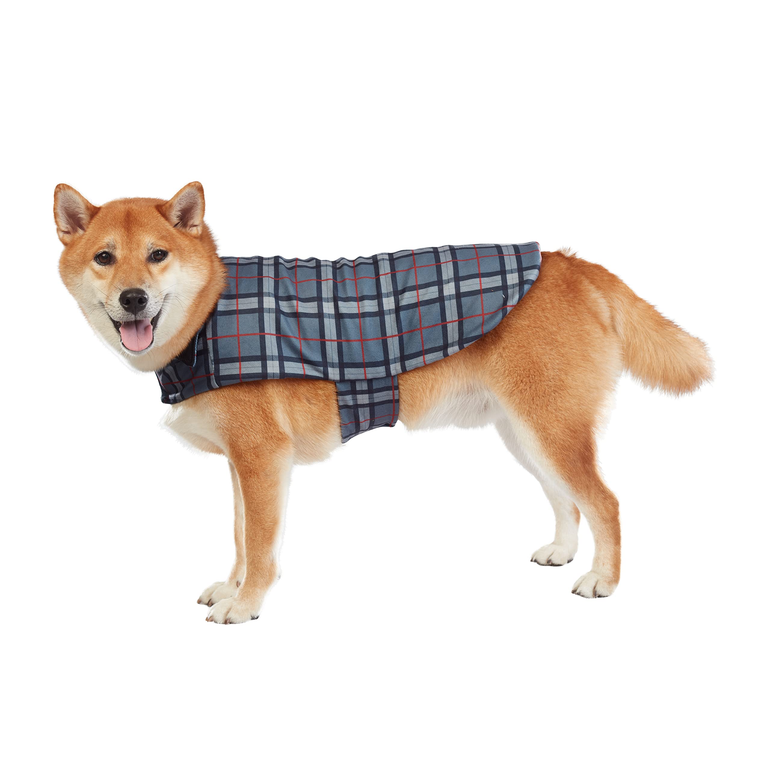 Best Furry Friends Jacket for Dogs, Grey/Red Plaid, Large