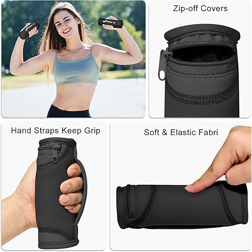 Miniatura 5 de Pesas de mano para mujeres y hombres de 1 libras, 2 libras, 3 libras y 4 libras cada peso, juego de 2 mancuernas desmontables para caminar con