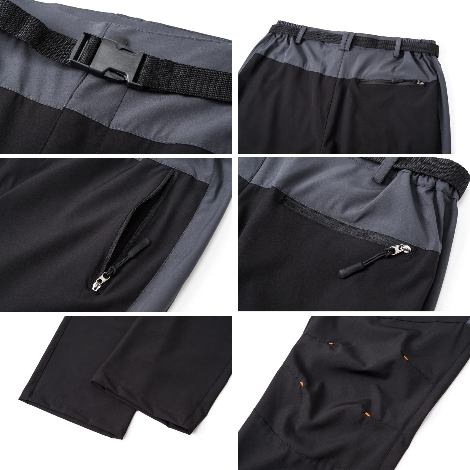 G&F Pantalones de Trekking Softshell Impermeables Pantalones de Escalada Caminata con Bolsillos con Cremallera Secado Rápido