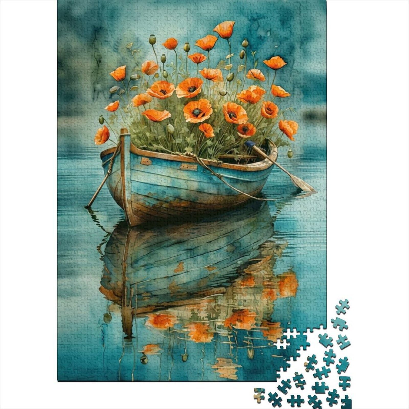 boat blue water 1000pc jigsaw puzzle paper adults wall art โ image 1