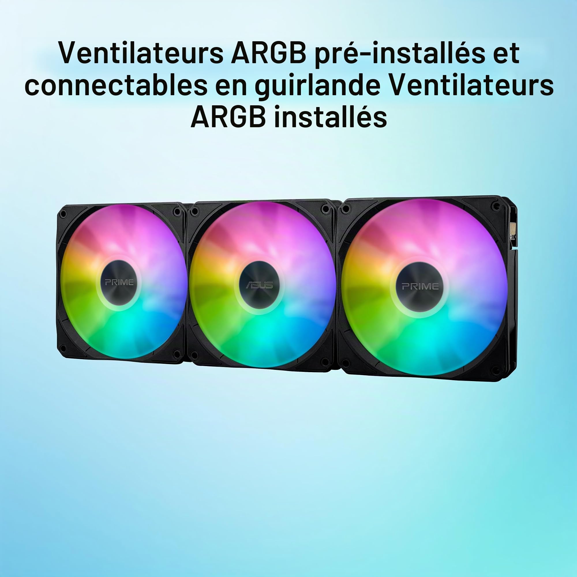 ASUS Prime LC ARGB LCD All-in-One Liquid CPU Refroidissement à Eau (écran LCD 2,3", Pompe Asetek, Ventilateurs ARGB préinstallés, pour Intel LGA 1851, 1700, 1200, 115X, AMD AM5, AM4)