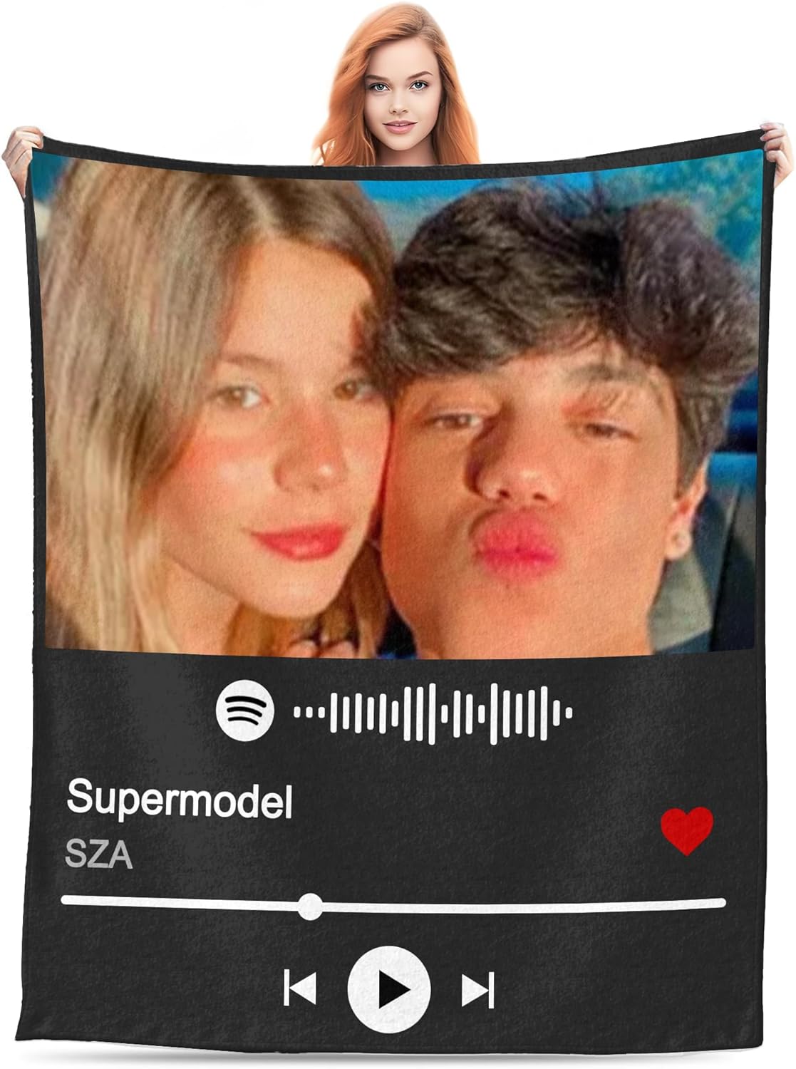 ROOMLINE Spotify Code Music Blanket with Photo for