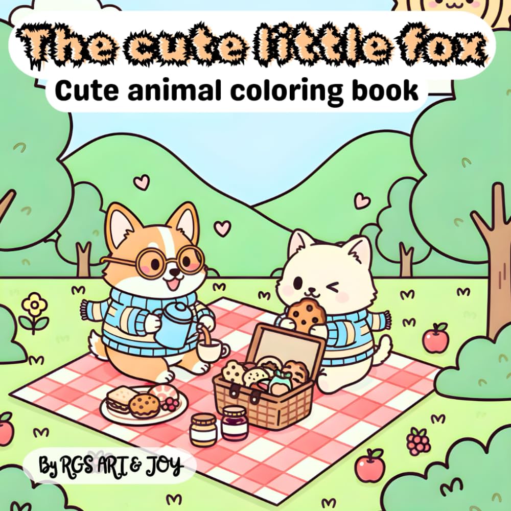 The Cute Little Fox: Cute animal coloring book