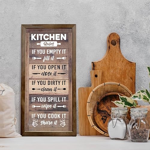 Miniatura 5 de Letrero de madera con reglas de decoración de cocina rústica, decoración de cocinas rústicas, decoración rústica para puertas de cocina, A072