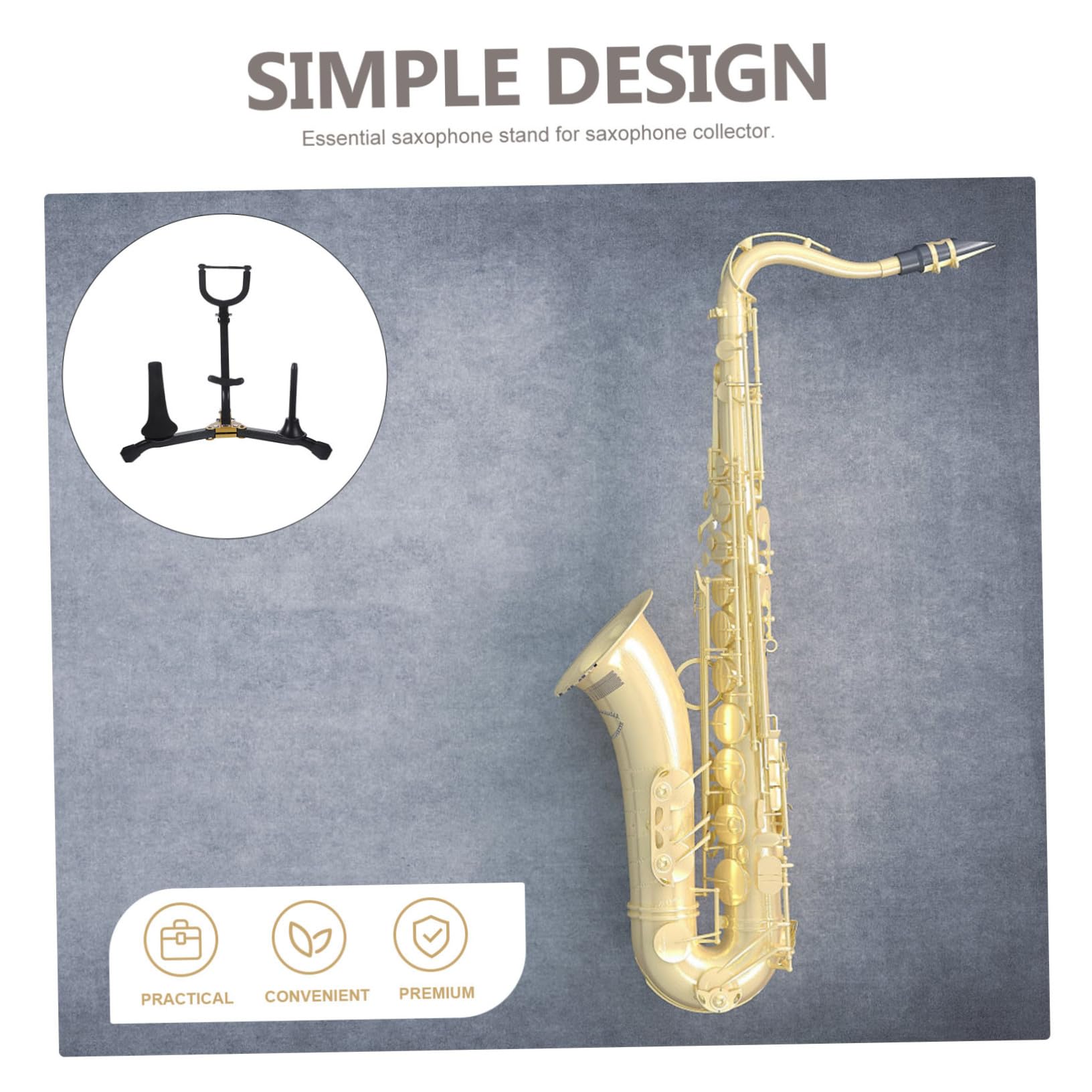 iplusmile Supporto Sassofono Pieghevole per Sax Tenore e Contralto e Portatile Stand Stabile e Leggero per Esposizione e Conservazione Strumenti Musicali