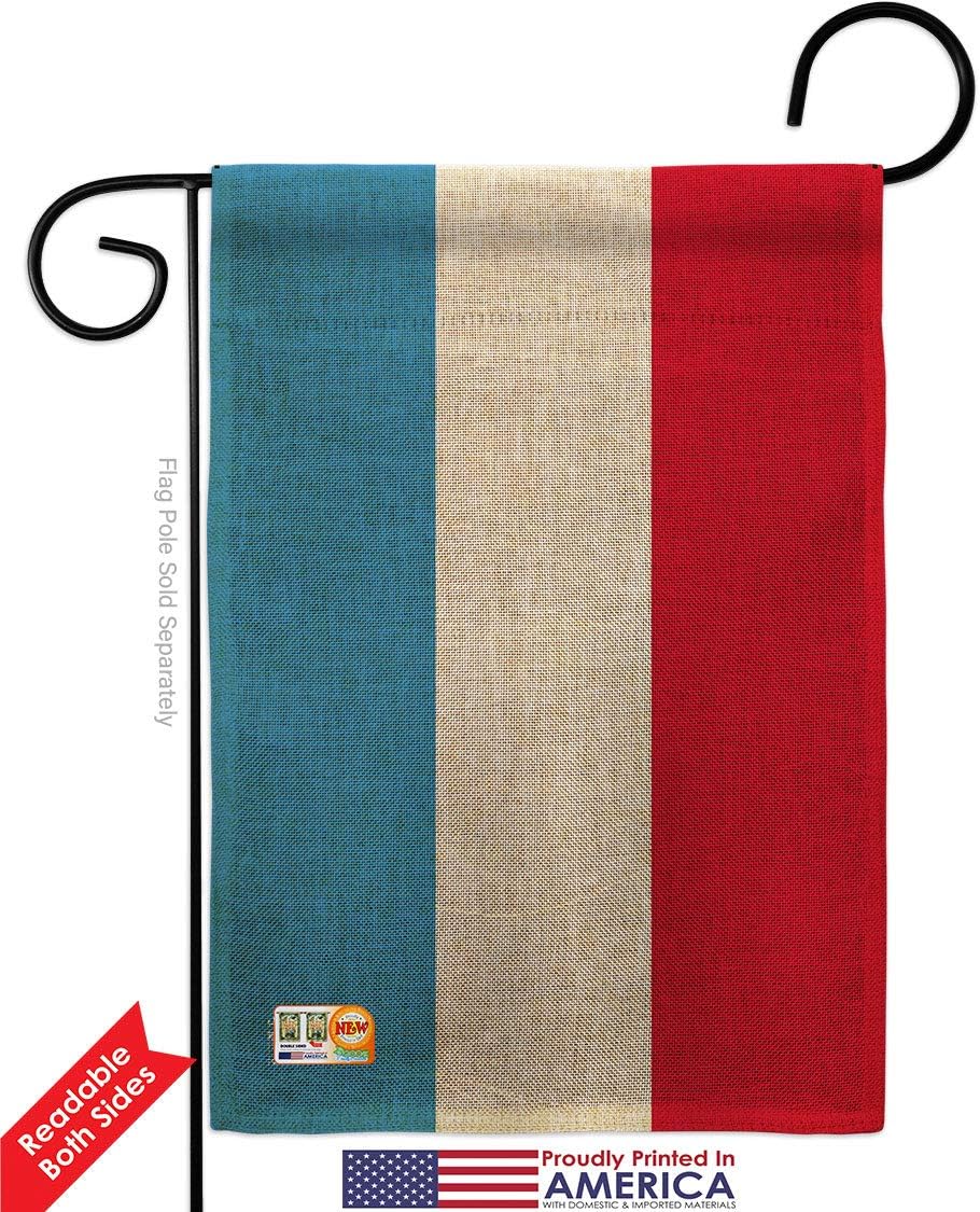 Luxembourg Burlap Garden Flag Set Wall Hanger Regional Nationality Nation International World Country Particular Area Small Decorative Gift Yard House Banner Double-Sided Made In USA 13 X 18.5