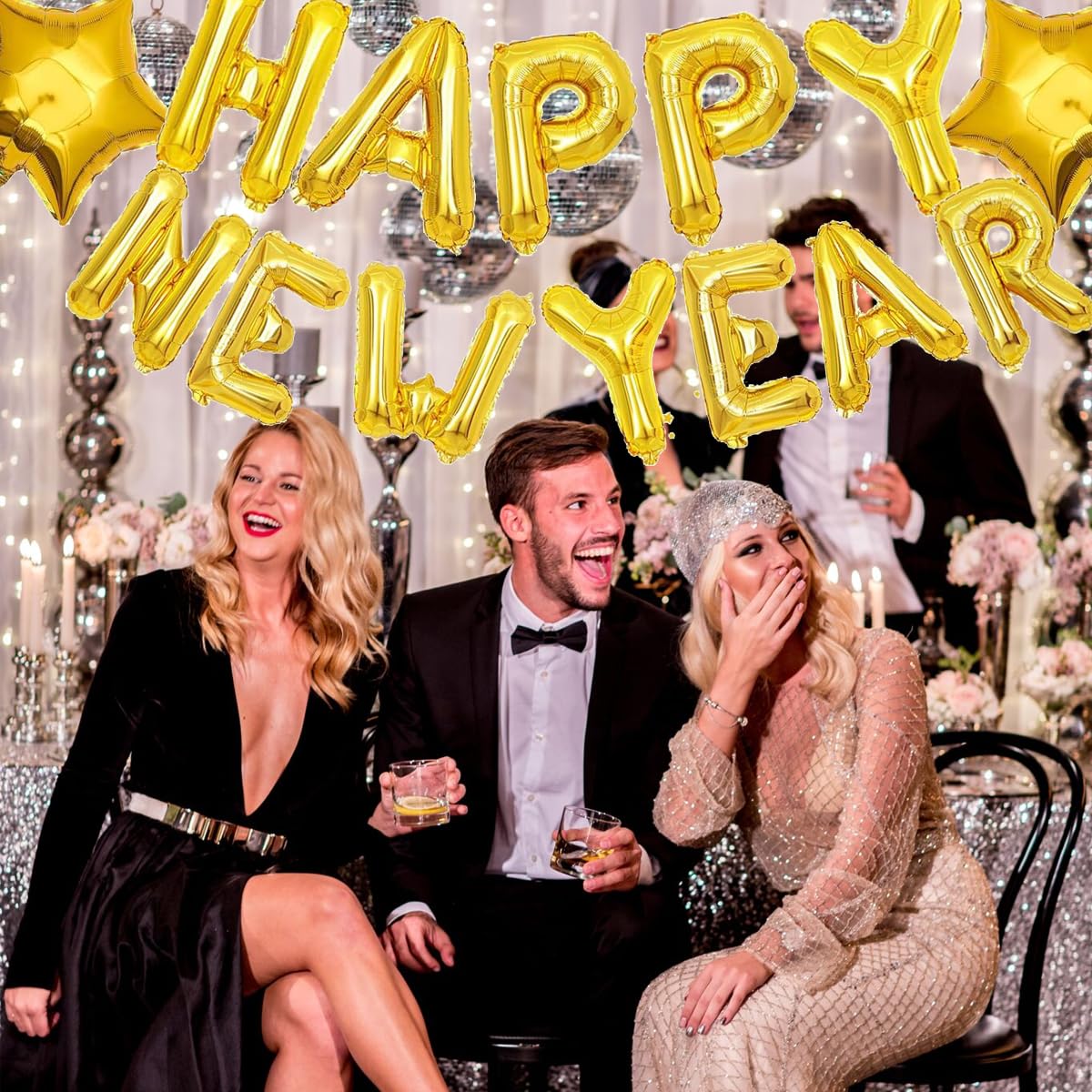 2024 New Years Eve Party Balloons - 10 Pcs Foil Balloon Decorations Set