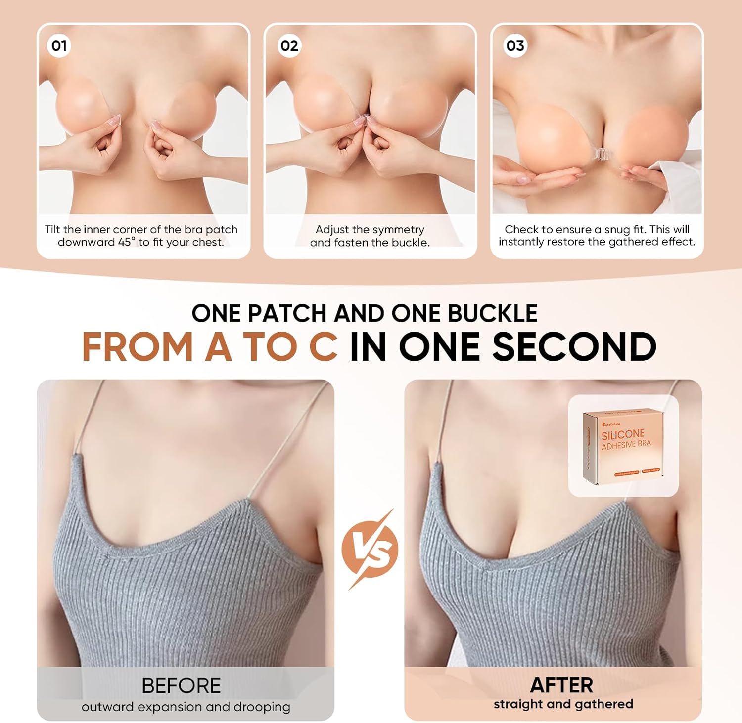 Sticky Bra Silicone Strapless Invisible Bras for Women Backless Push Up for Breasts Comfortable and Reusable - Image 4