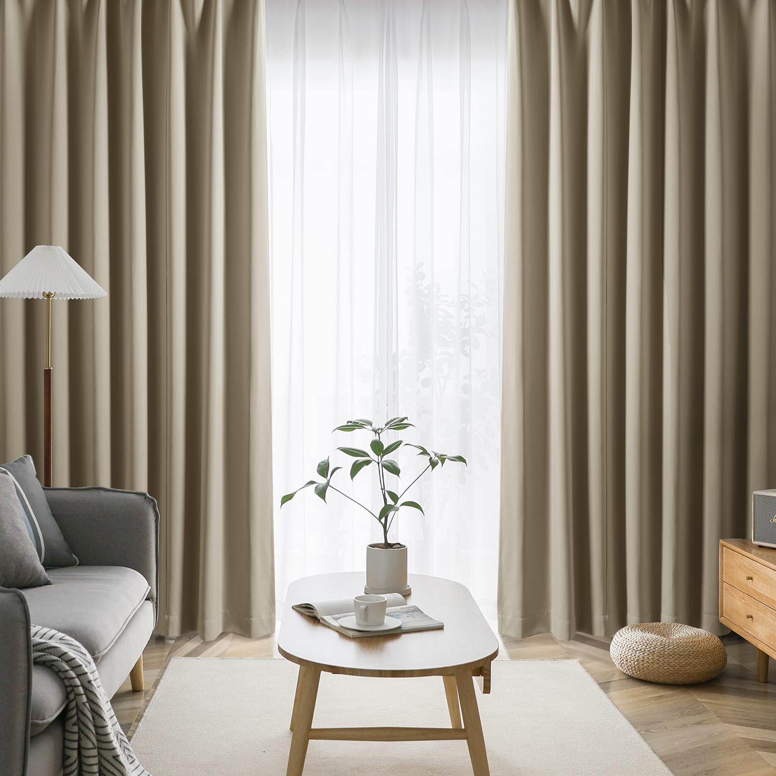 Amazon｜AIFY カーテン 4枚セット 1級 遮光 小窓 ドレープカーテン UV