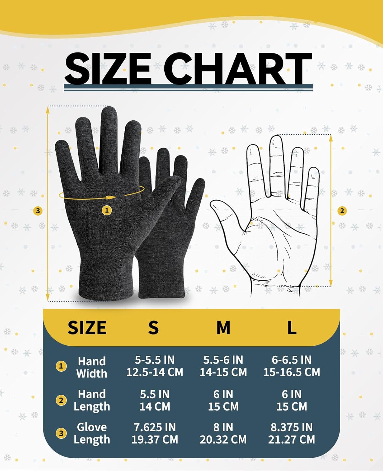Merino Protect 100% Merino Wool Gloves For Kids Men Women Touch screen Thermal Glove Liners Ski Cold Weather - Image 6