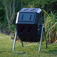 Vista 2 de FCMP Outdoor IM2000 - Compostador giratorio para exteriores fabricado en Canadá, 100% de resina reciclada - Recipiente giratorio de compostaje