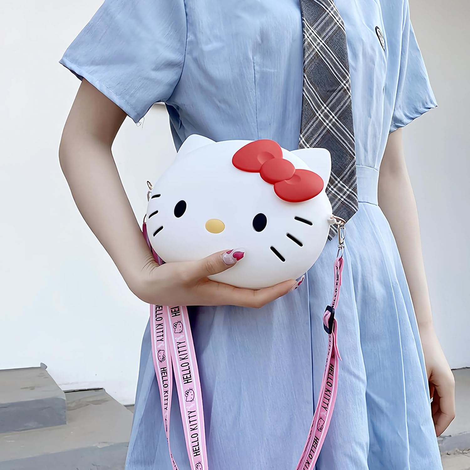 2 Pcs Soft Silicone Crossbody Bag with Matching Coin Purse, Cartoon Small Cross Body with Adjustable Strap, Cute Kitty Shoulder Bag Gift for Women - Image 7