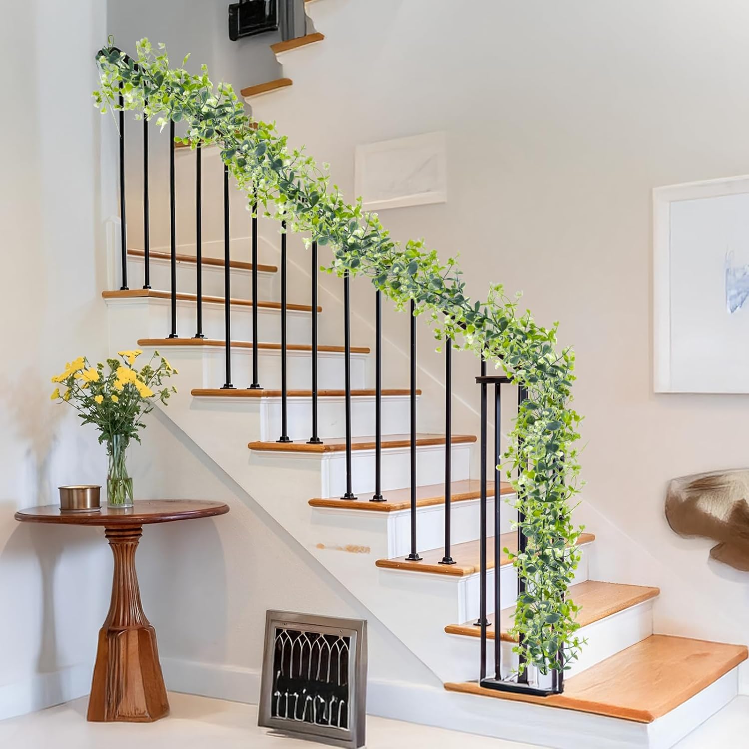 6pcs Artificial Vines Eucalyptus Garland Faux Eucalyptu Garland 5.8ft Artificial Eucalyptus Garlands Vine Garlands for Table Decor for Wedding Party Home, Classroom, Wall,Party Decoration - Image 6