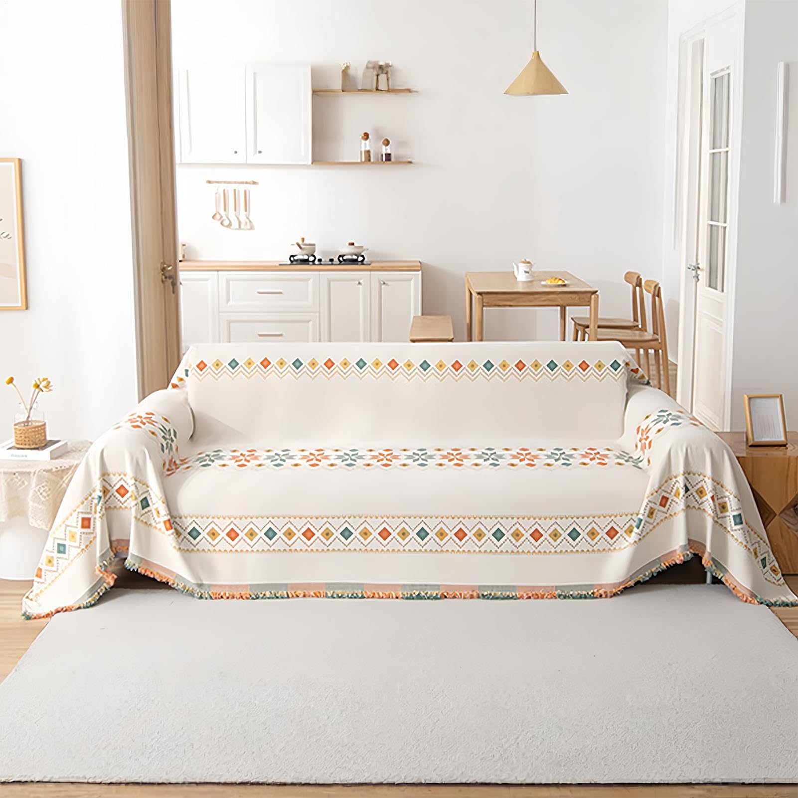 Copridivano Boho 300x180 cm Copertura Protettiva Reversibile Divanetto | Copertura Loveseat Lavabile Per Affittuari E Proprietari, Soggiorno, Camera Da , Studio, Ufficio, Casa, Hotel