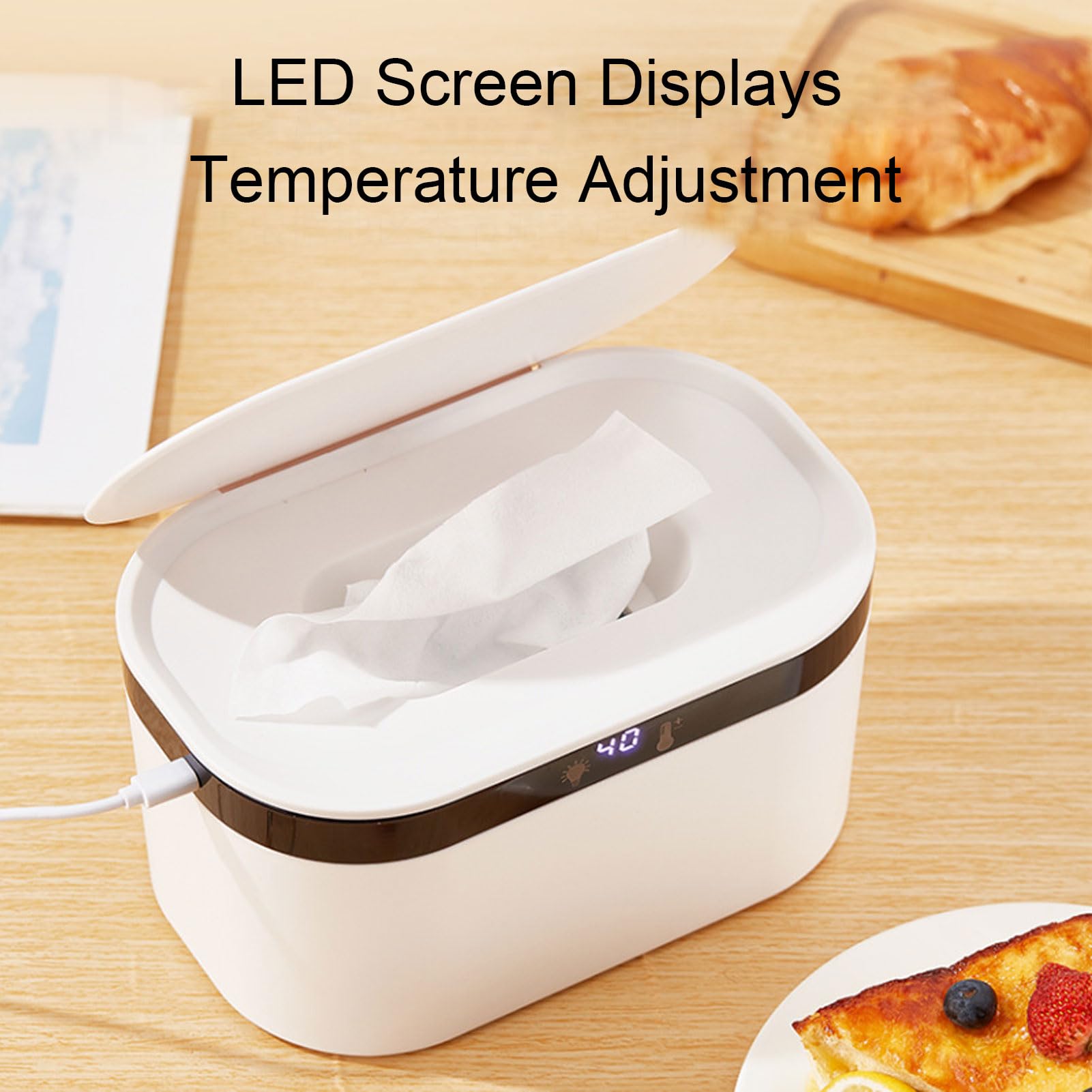 YUYTE Scaldasalviette per Neonati con 5 Impostazioni di Temperatura, Doppio di Riscaldamento e Luce Notturna, Dispenser di Salviette Umidificate di Grande capacità per il Cambio del