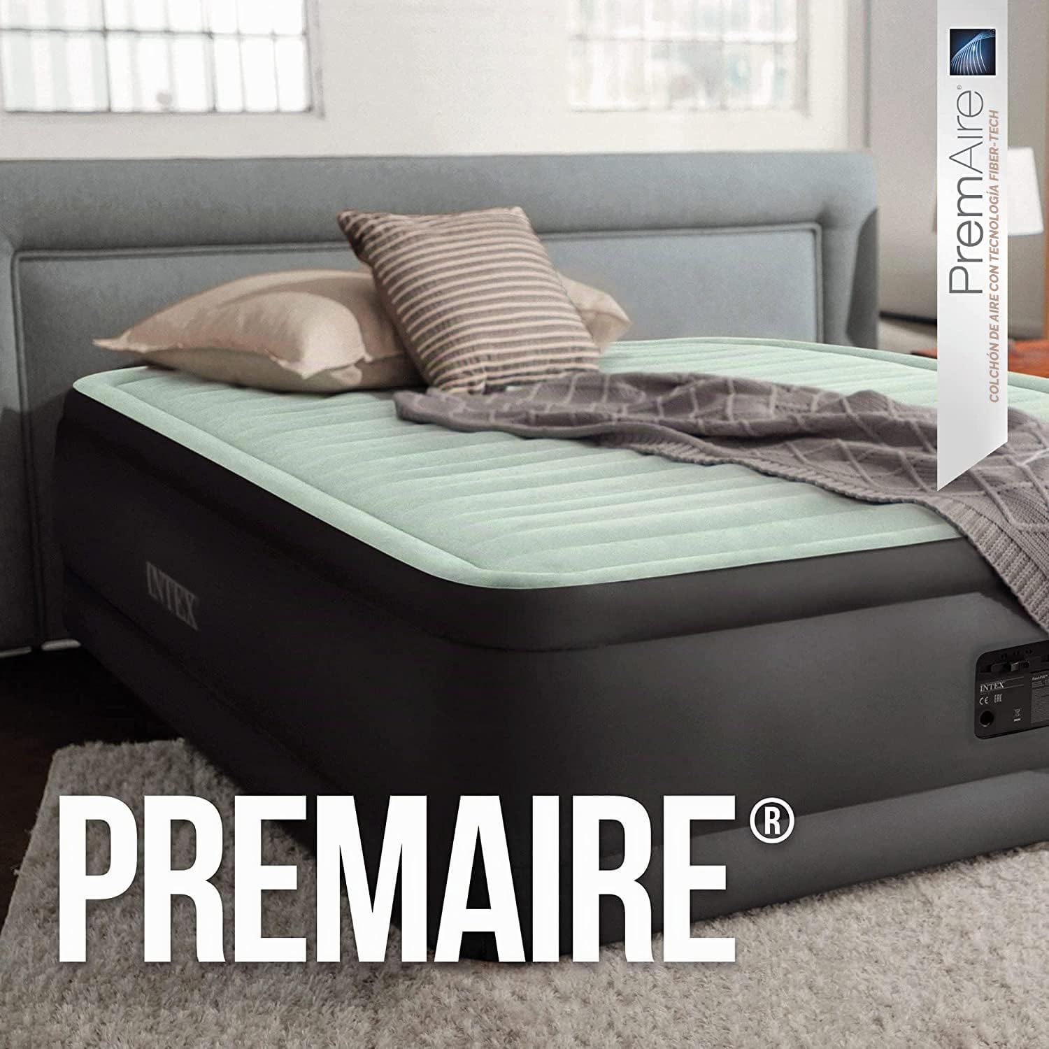 Intex 64902 PremAire Colchón Hinchable, Medias 99x191x46 cm