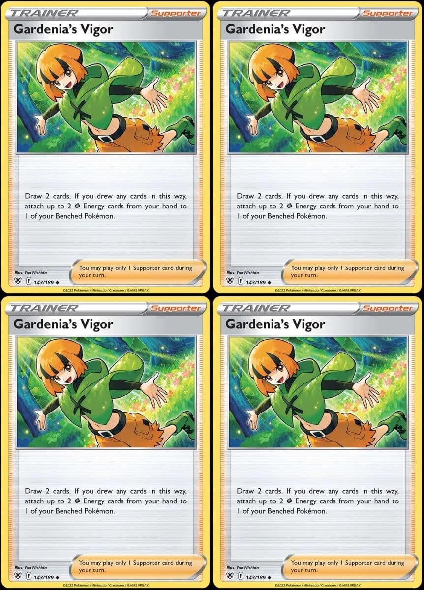 Gardenia's Vigor 143/189 - Pokemon Astral Radiance Trainer Card Lot - x4 - Playset