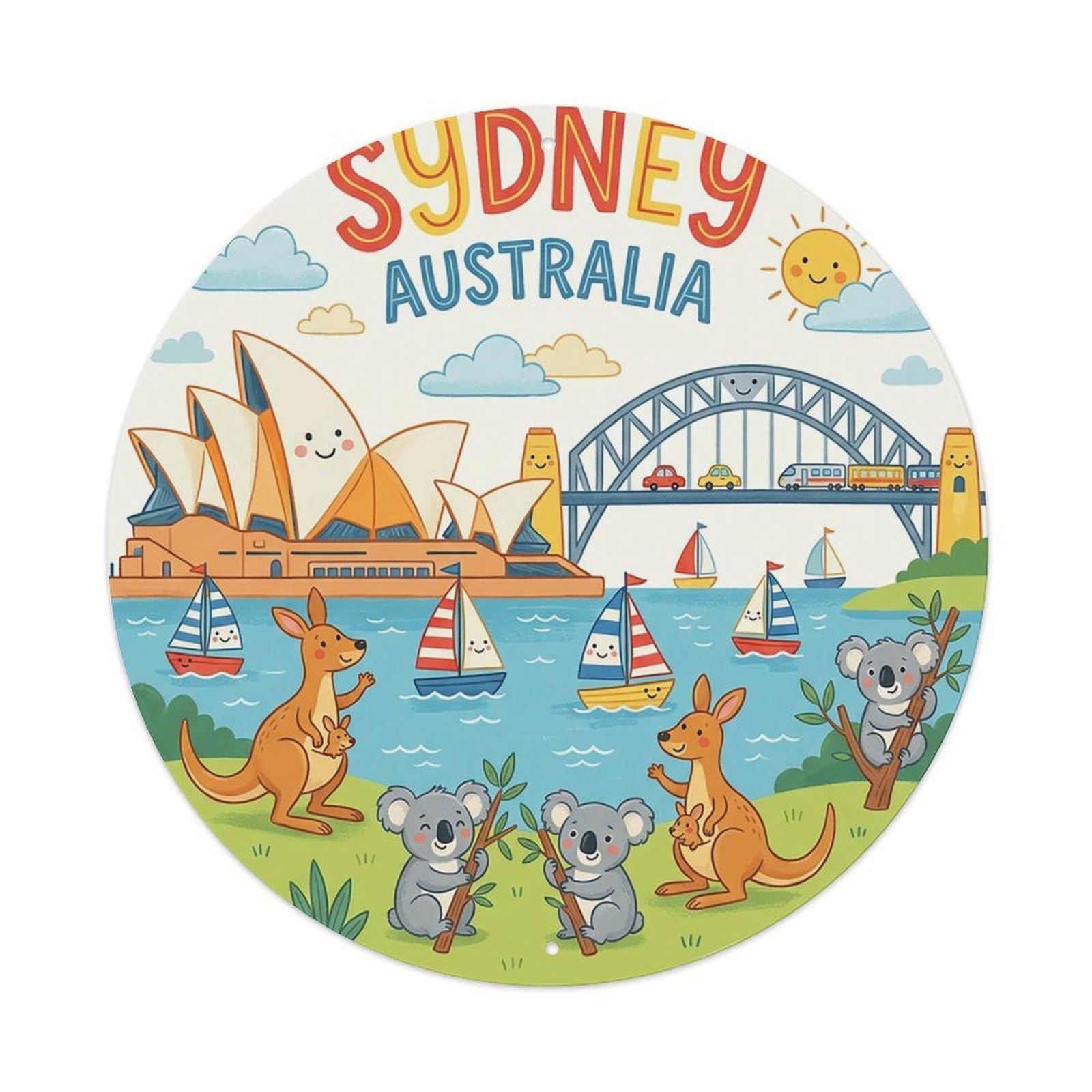 Este 8X8inch Style Vintage Travel Sydney Australia Landmark Metal Tin Sign