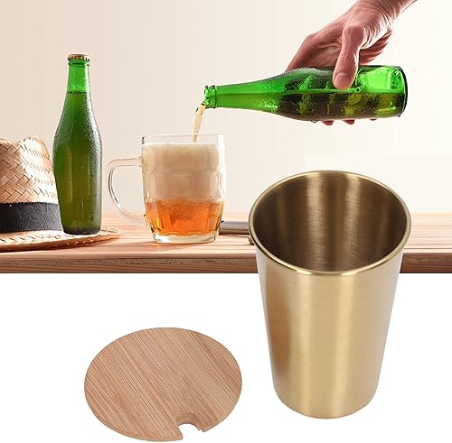 Miniatura 4 de Pilipane Vasos de acero inoxidable de 16.9 fl oz con tapa, vasos de metal de alta calidad, taza de cerveza de acero inoxidable, apto para