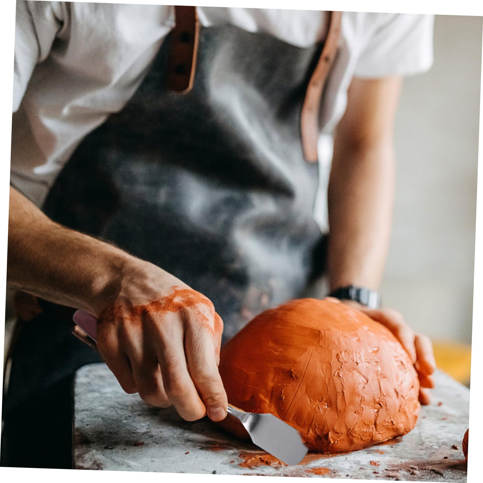 GLSTOY Art Accessories 6pc Oil Paint Spatula Set Wooden Handle Painting Tools Palette Knife Scraper for Art