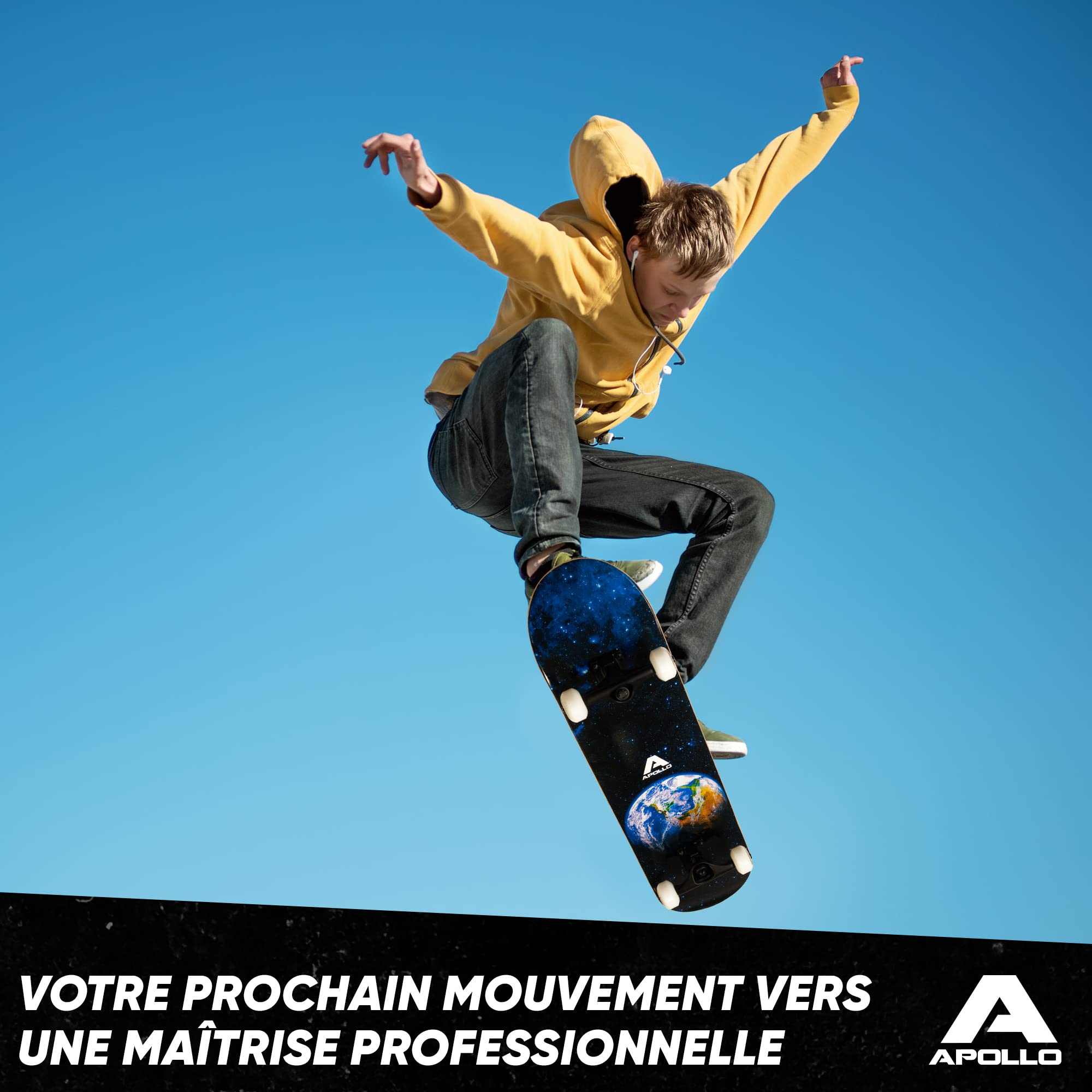 Apollo Skateboard Enfants et Adultes, Pont en Bois à 7 Couches