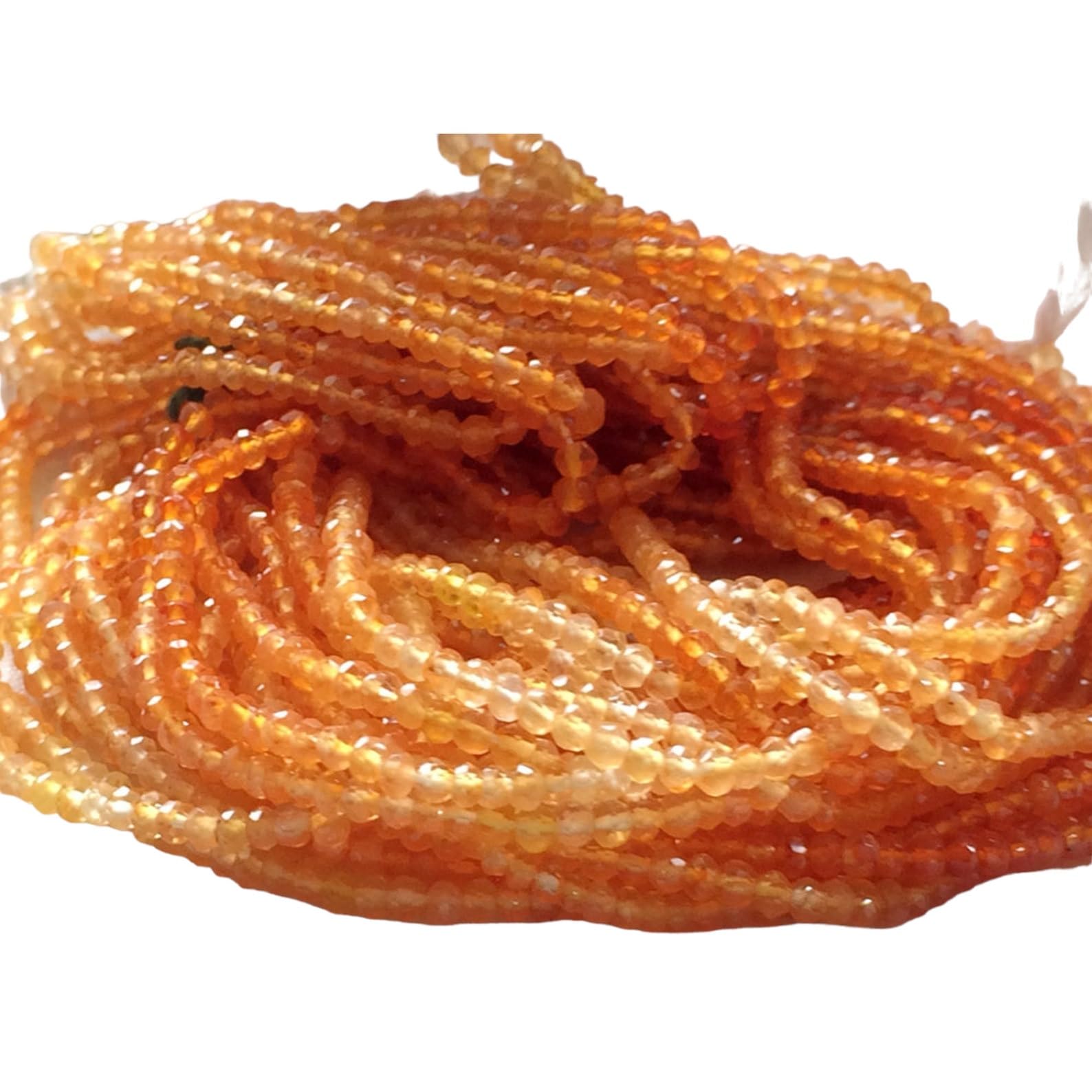 Cornaline orange à facettes de 2,5 mm en micro rondelles ombragées de qualité