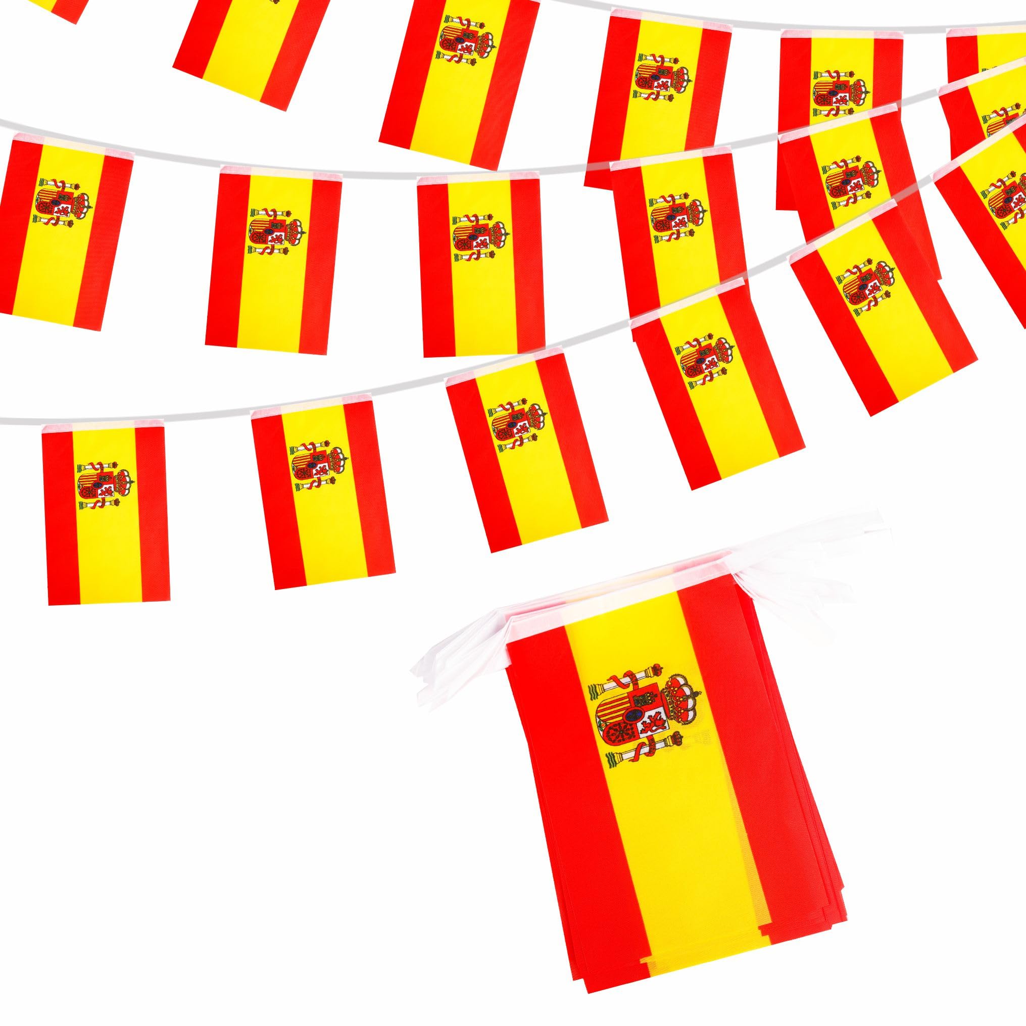 Spain Flags Bunting España Bunting Oly 2024 Decorations 10m 30 Flags, España Flags Banner Spain Bunting for Oly Games 2024 Sports Football Events National Day Party Decorations