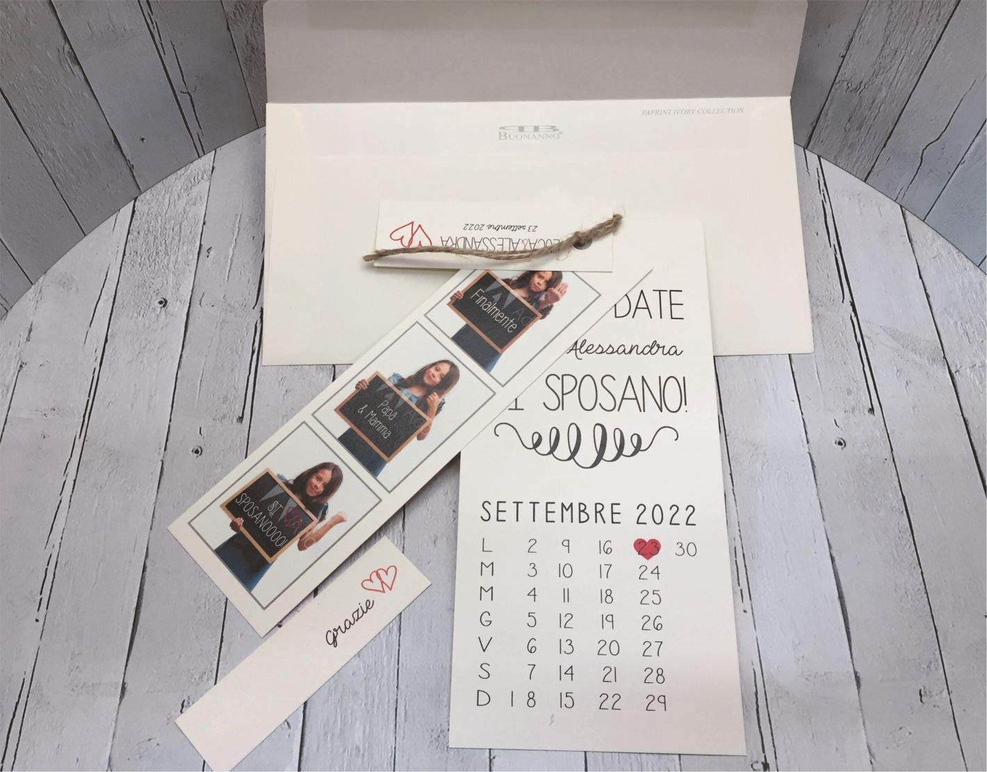 Set partecipazioni Nozze Personalizzate inviti Matrimonio Mamma e papà Si sposano BUONANNO cod. MP01 (90)