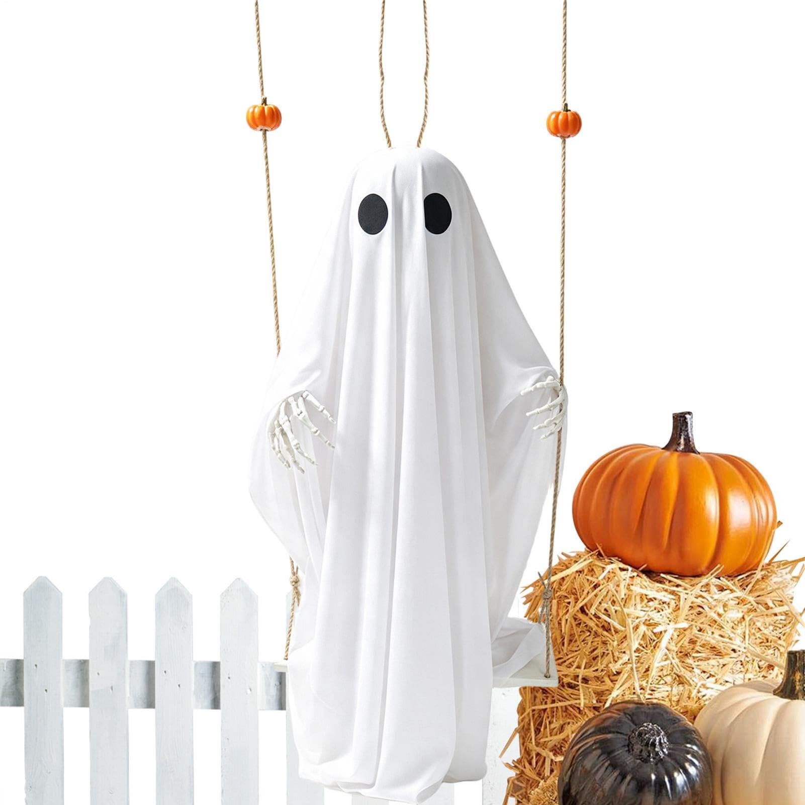 Halloween duch dekoracja na zewnątrz świecąca huśtawka duch
