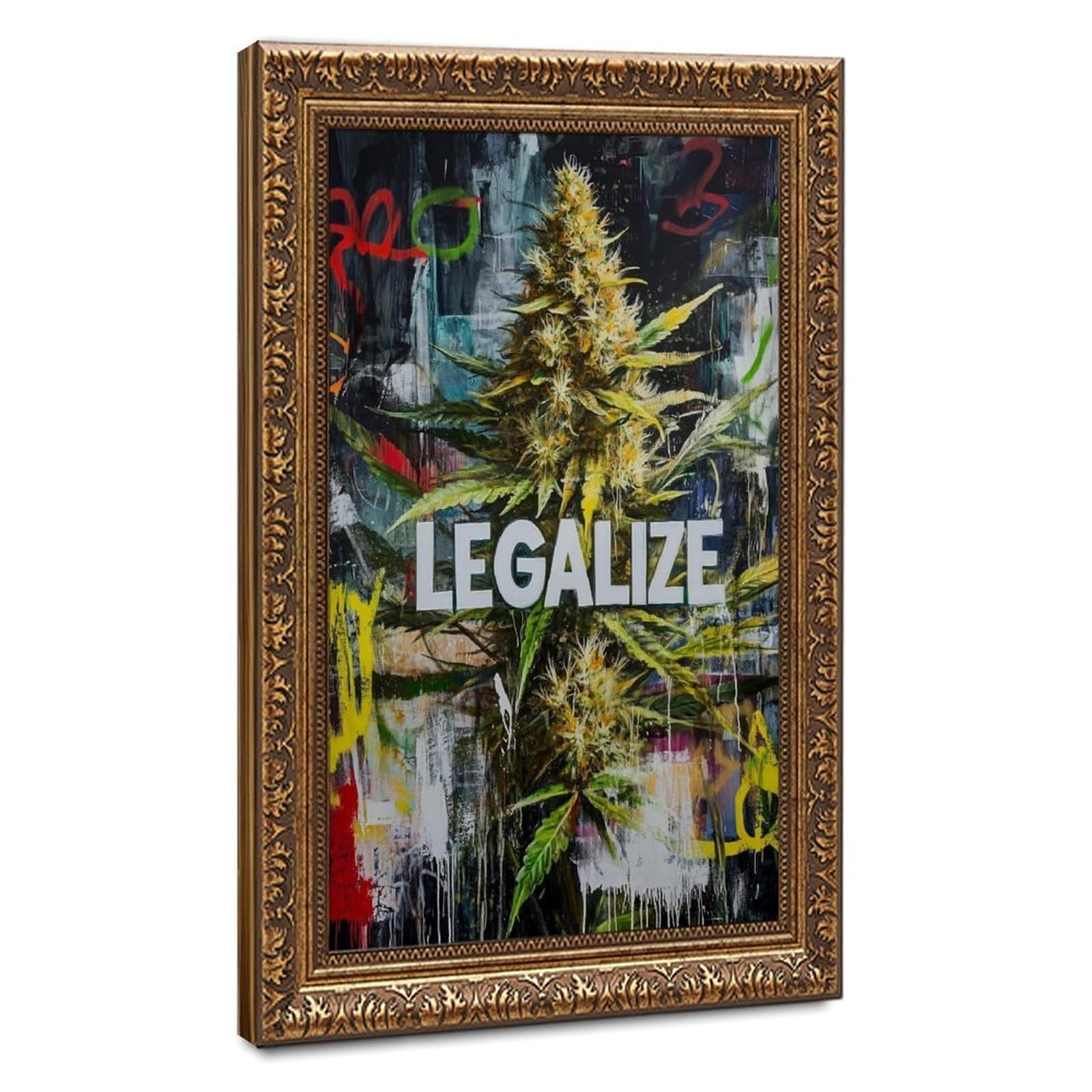 Bareronor LEGALIZE Marijuana Bud Artwork Canvas Poster Bedroom Decor Landscape Office Room Decor Gift 24" L X 36" W