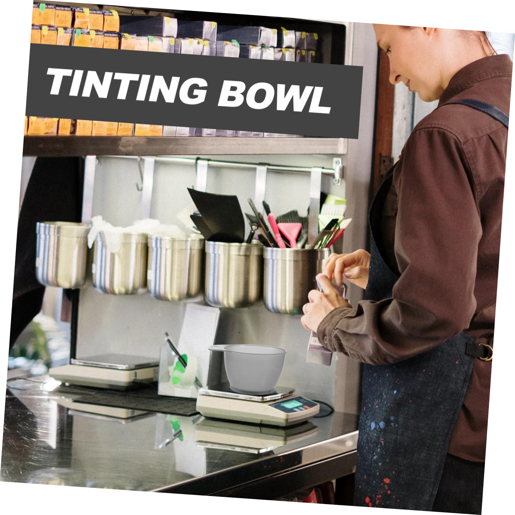 Ipetboom Portable Hair Coloring Bowl Durable Plastic Dyeing Scale Bowls for Home Salon Essential Hair Dye Tool for Easy Mixing and Application