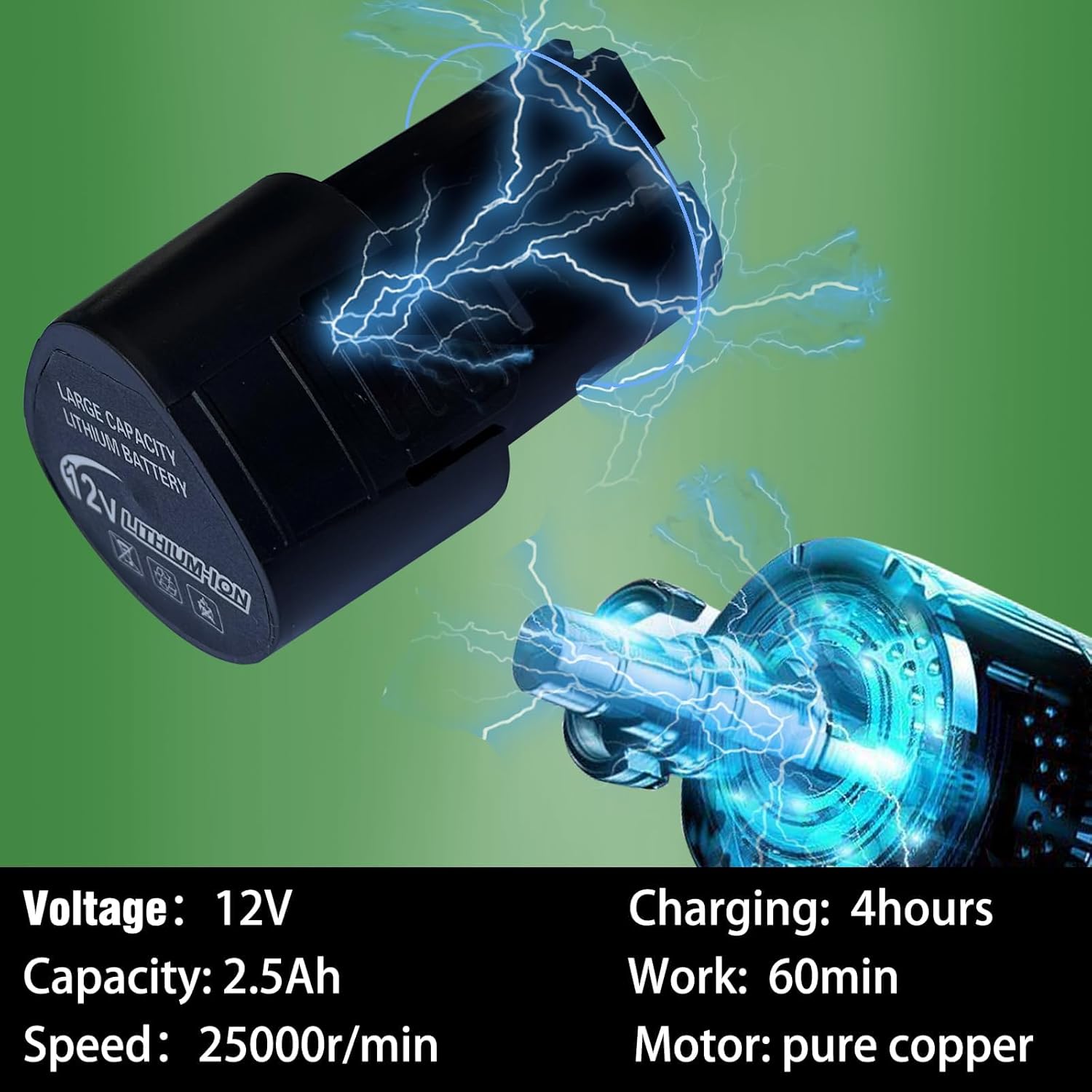 Cordless Chainsaw Sharpener,12V Electric Chainsaw Sharpener Tool with 2PSC Batteries,9 File Diamond Sharpening Wheels(3 Sizes),High Speed Chainsaw Chain Sharpener Kit with Titanium Plated Diamond Bits