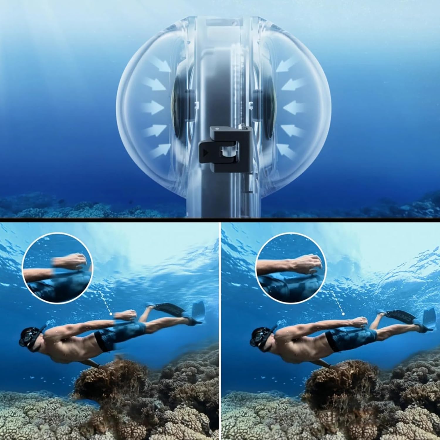 Professional Camera Case Underwater Housing/Silicone Sleeve Panoramas Fitting for 360 Accessories